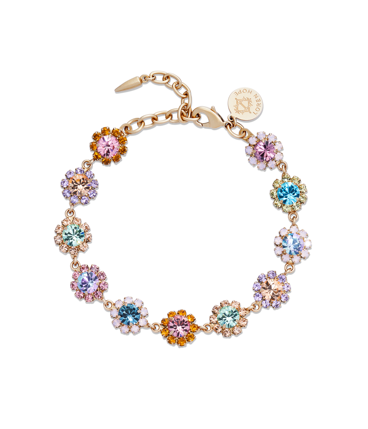 Loren Hope Gold Crystal Open Cuff Bracelet Statement Glam  display picture 3