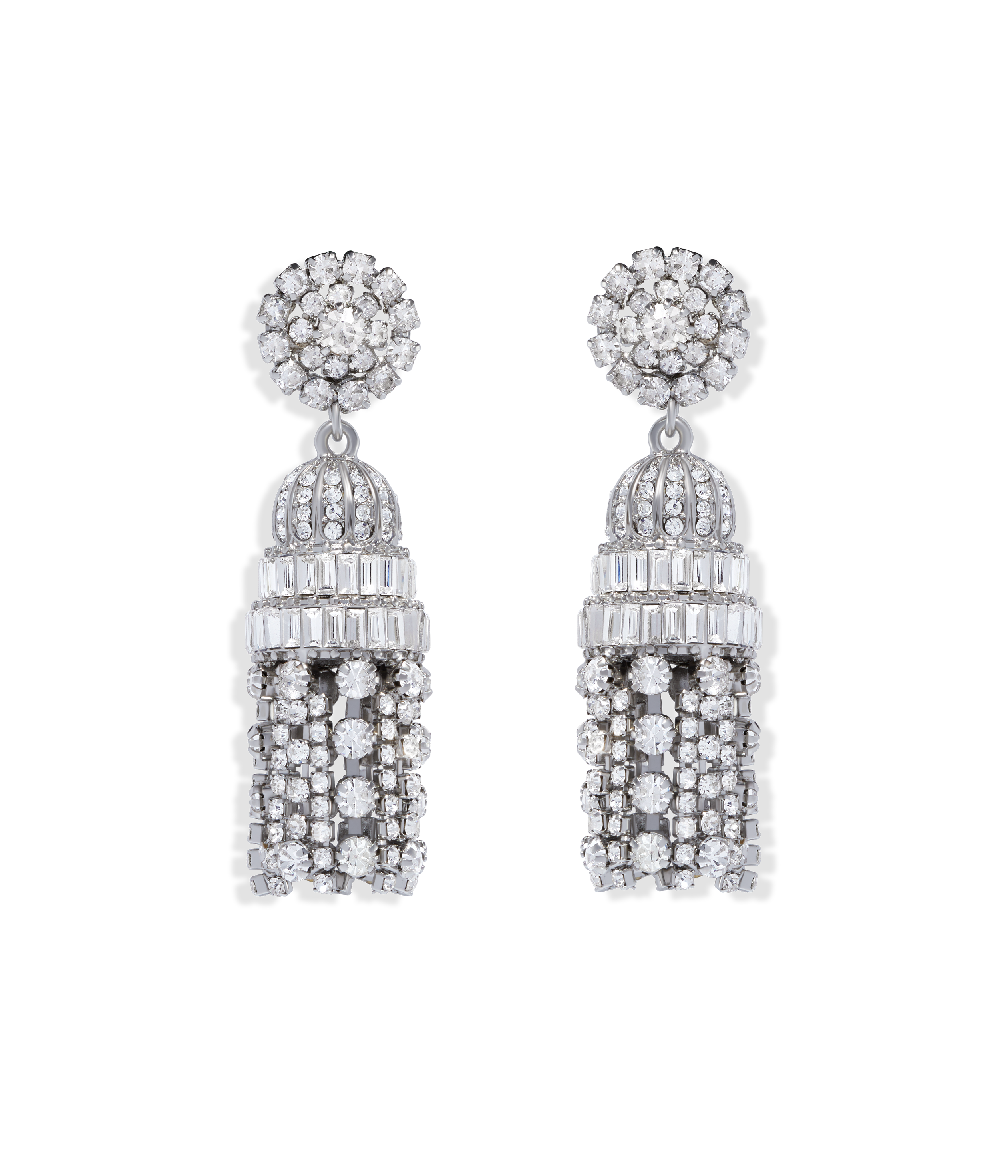 Dynasty Crystal Tassel Earrings - Loren Hope, Lee Radziwill inspired Tassel Earrings