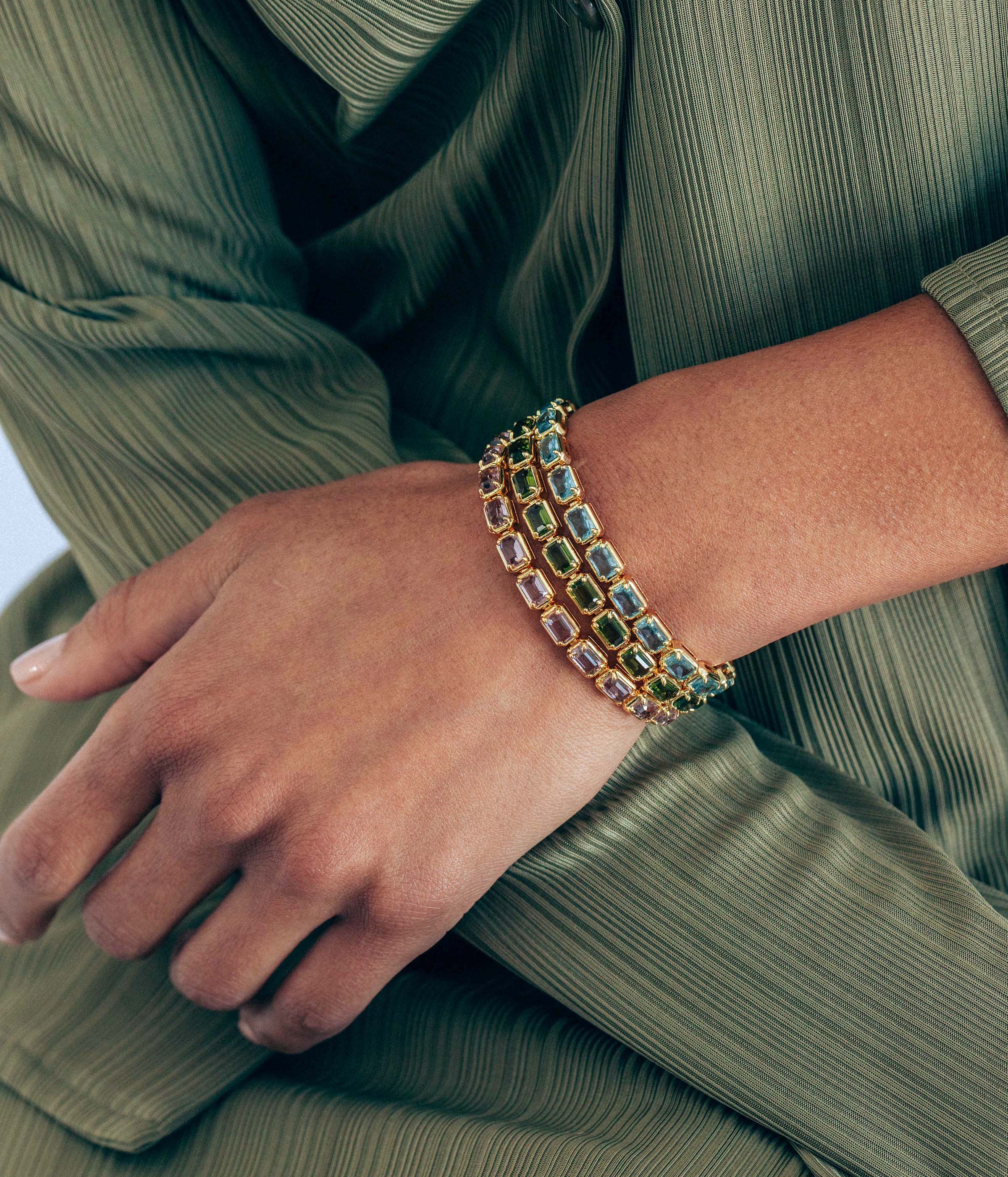 Liza Slider Bracelet in Aqua