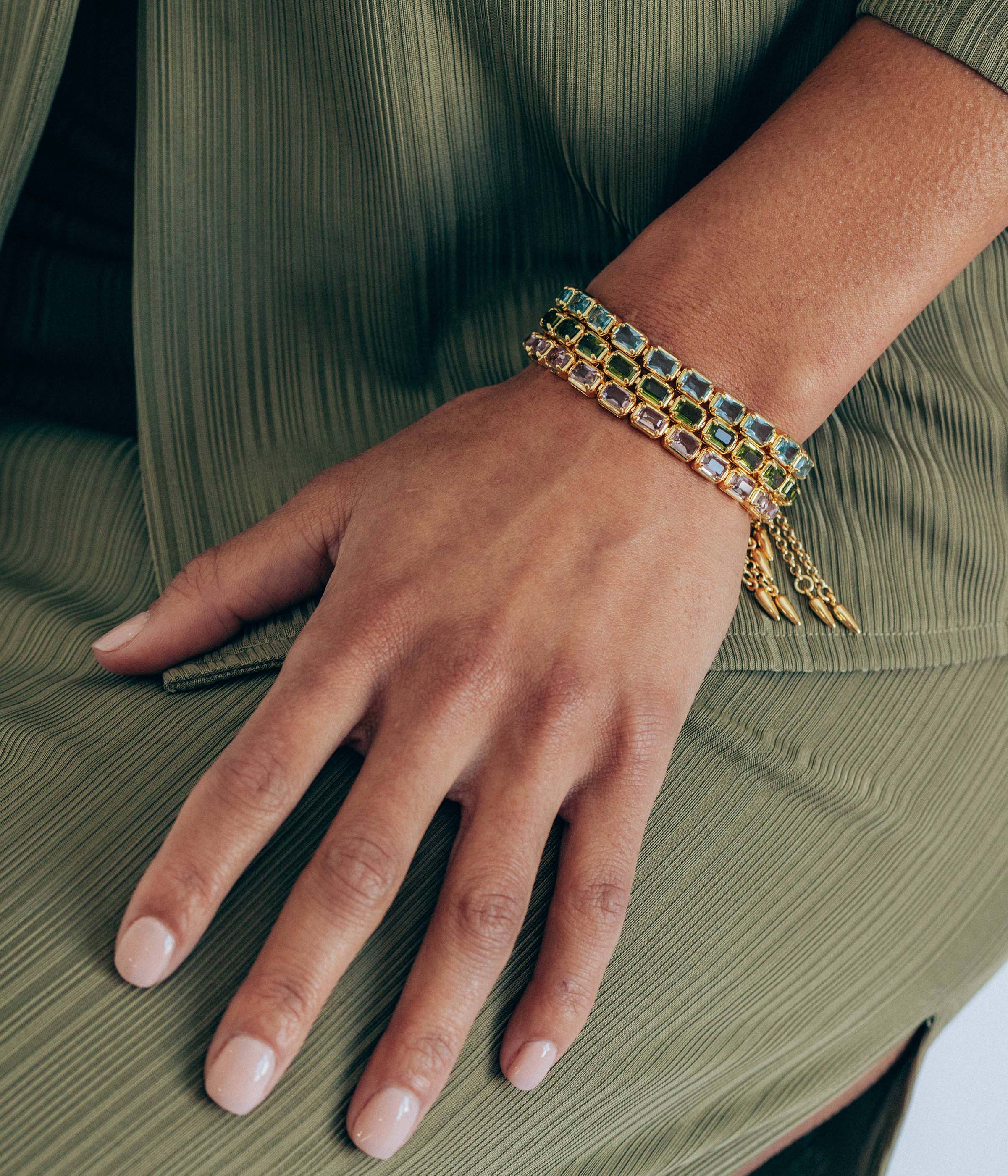 Liza Slider Bracelet in Aqua