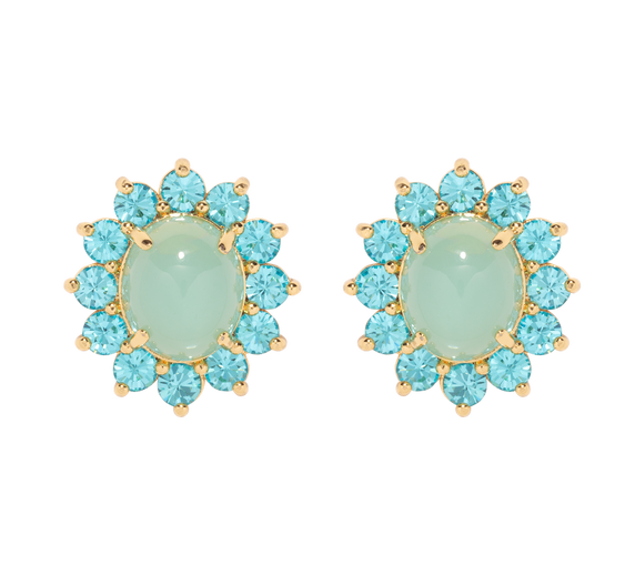 Georgie Stud Earrings in Aqua - Loren Hope