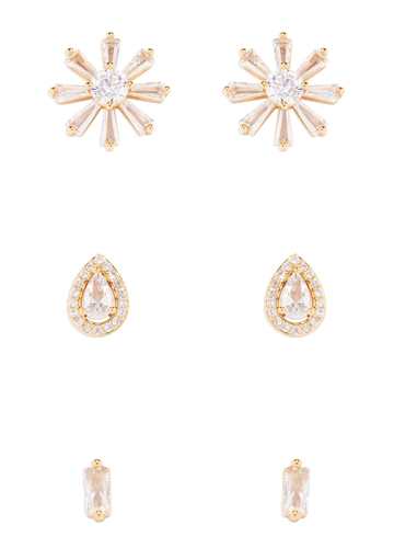 Crystal Stud Trio Set