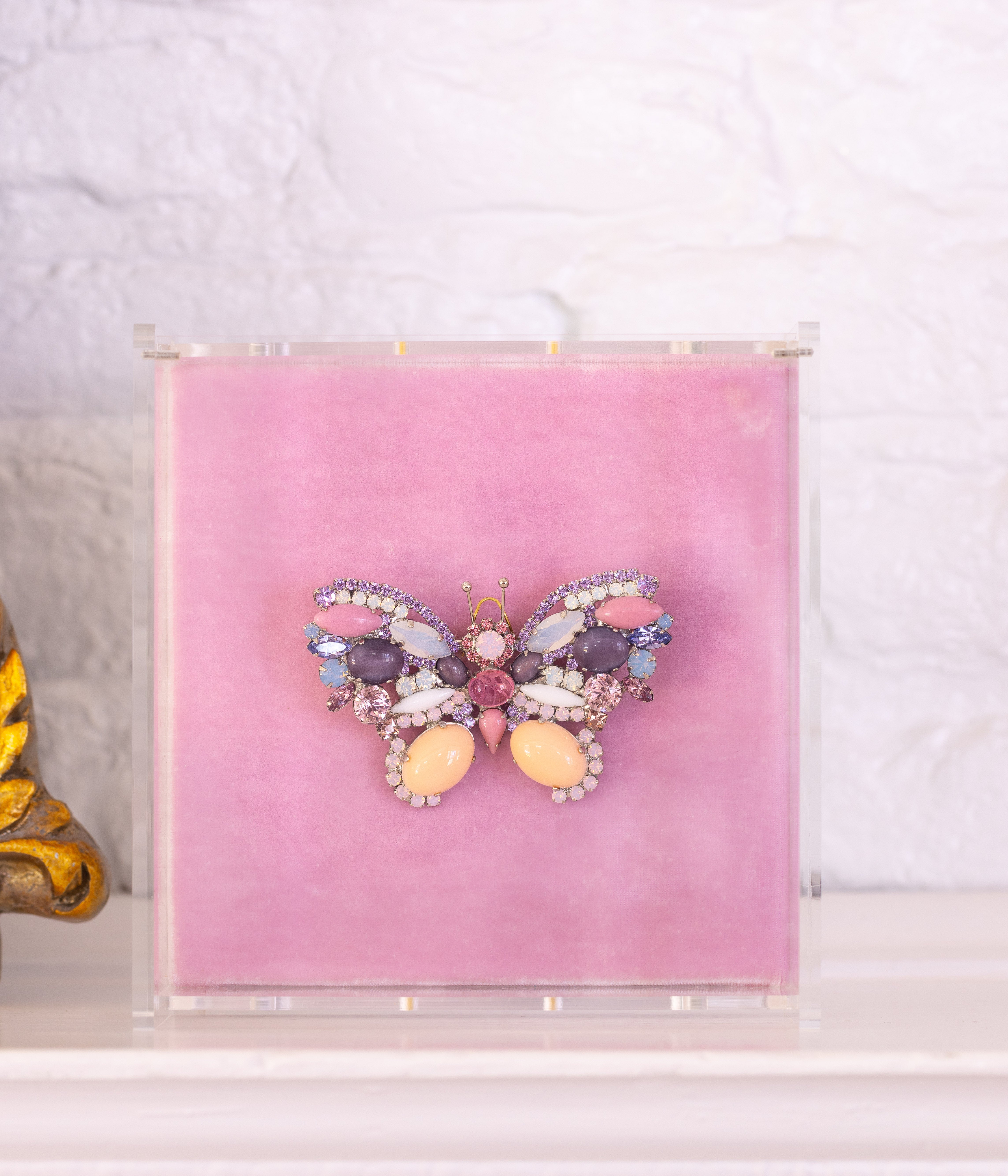 Medium Butterfly in Violet / Rose Opal / White Opal
