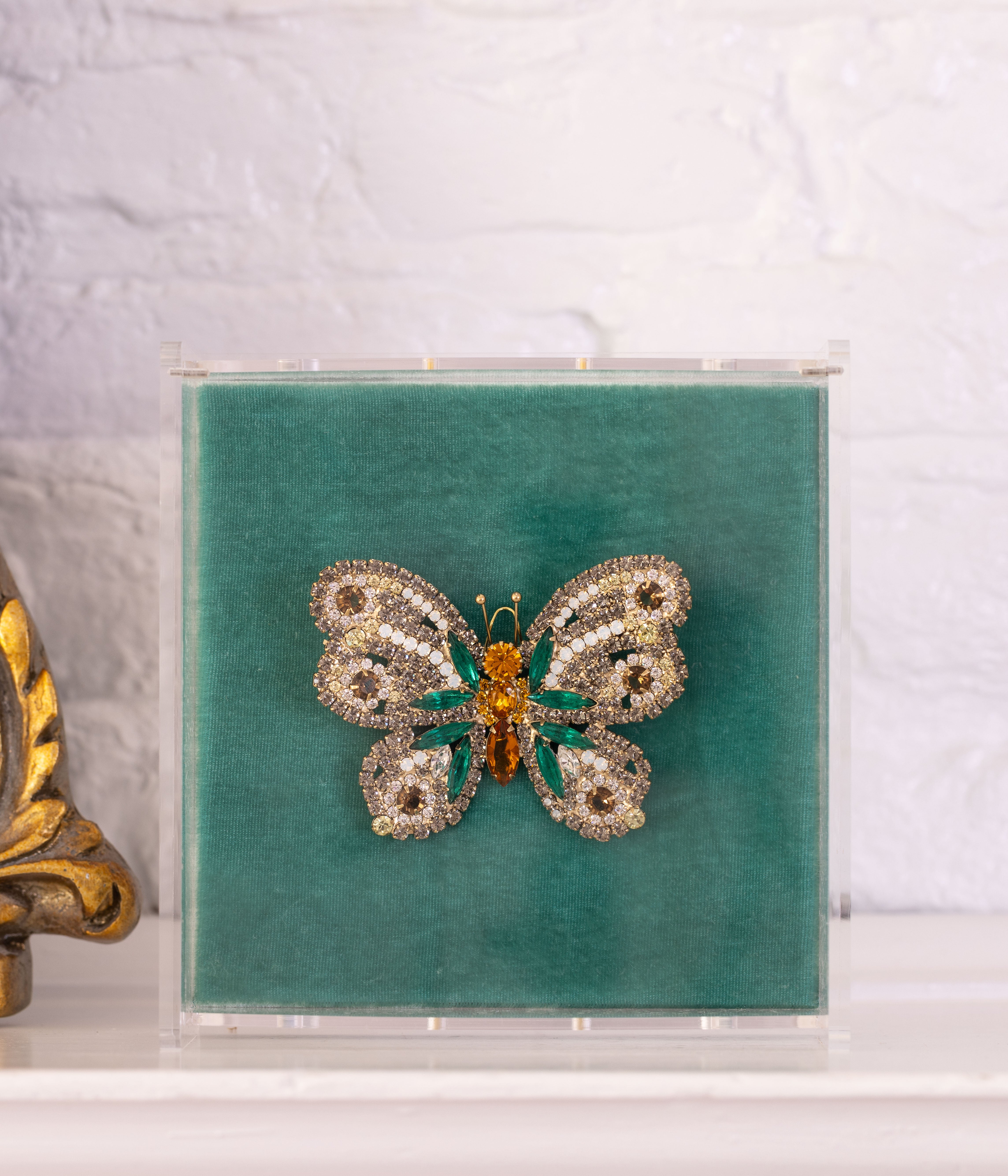 Large Butterfly in Black Diamond / Emerald / Topaz