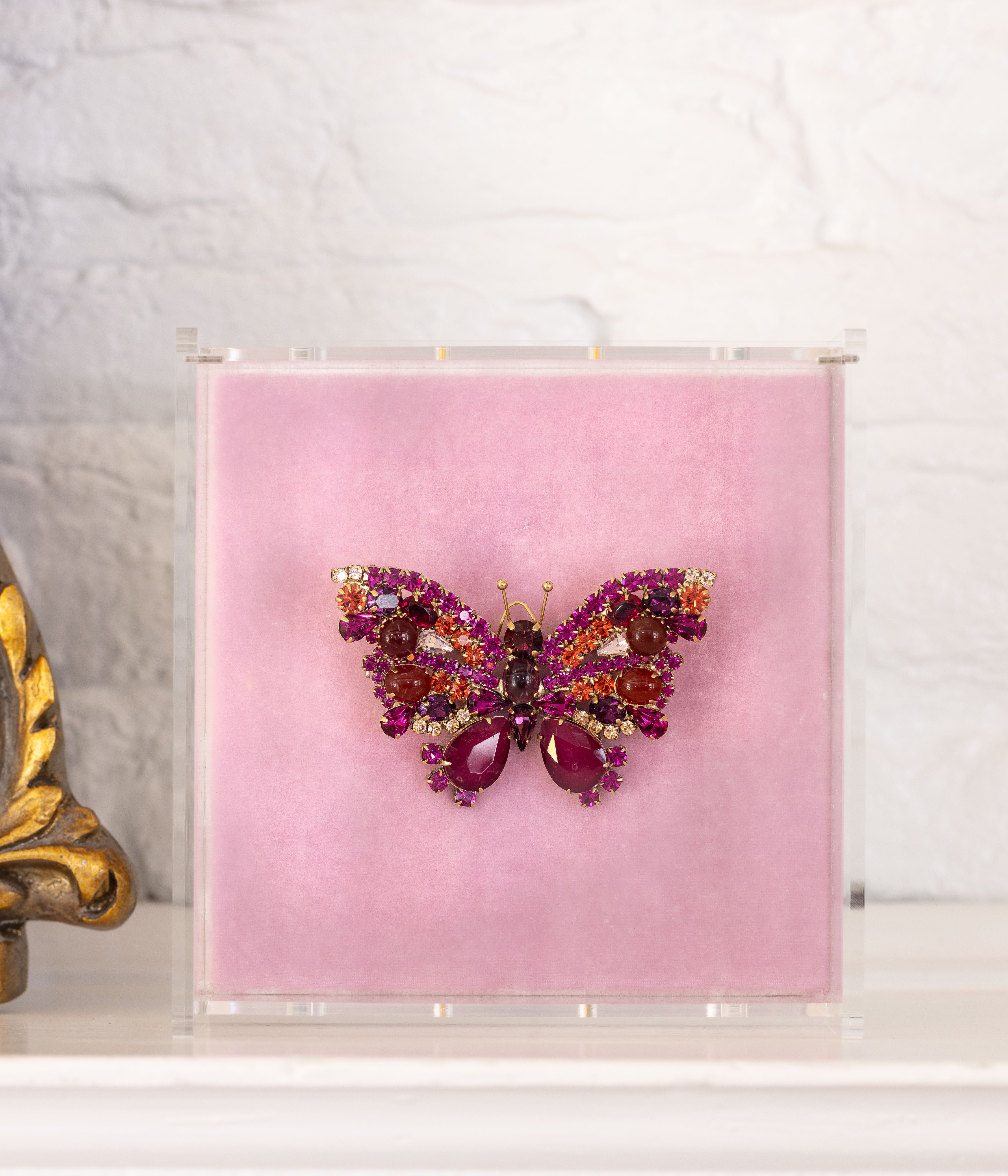 Large Butterfly in Carnelian / Fuchsia / Amethyst