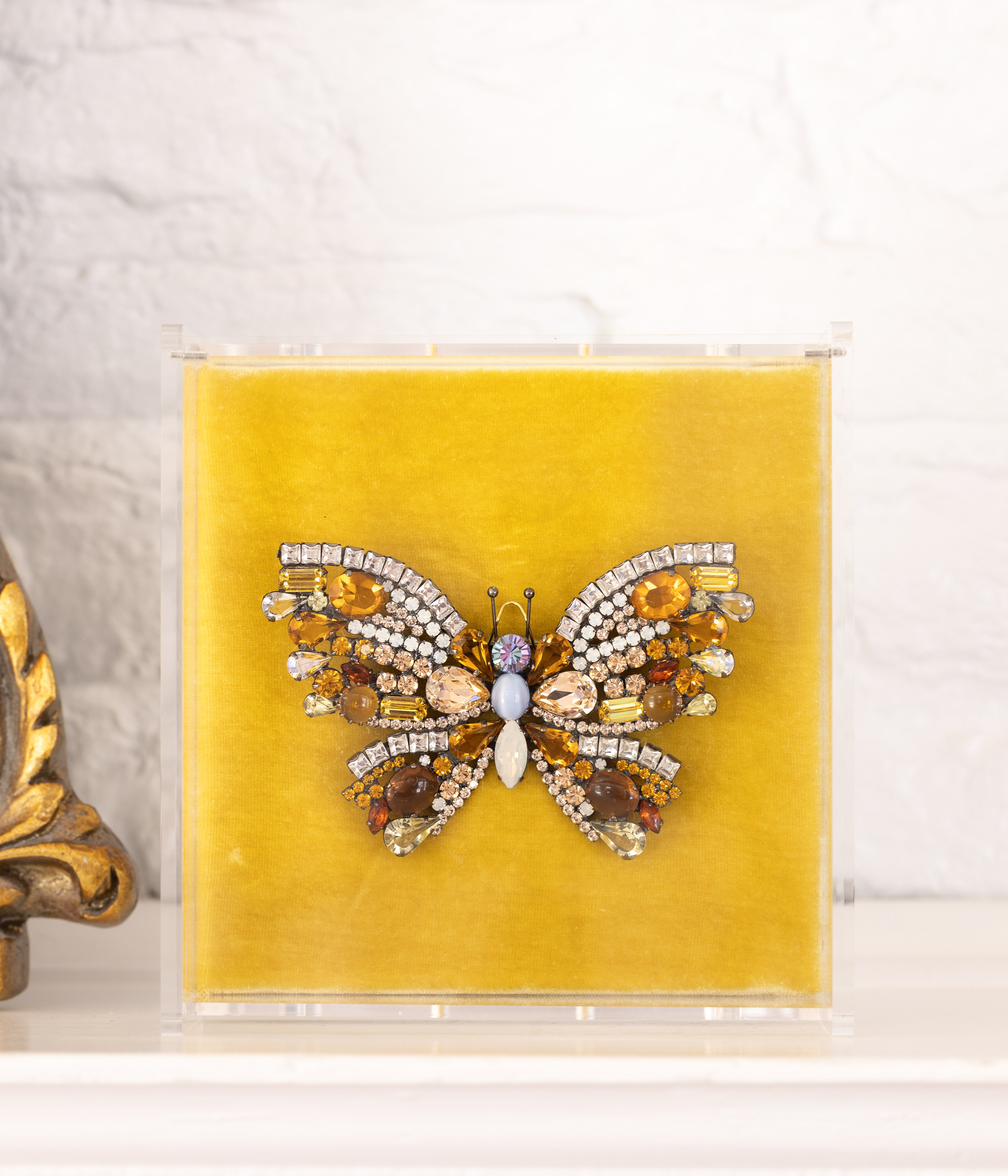 X-Large Butterfly in Topaz / Crystal / Light Peach