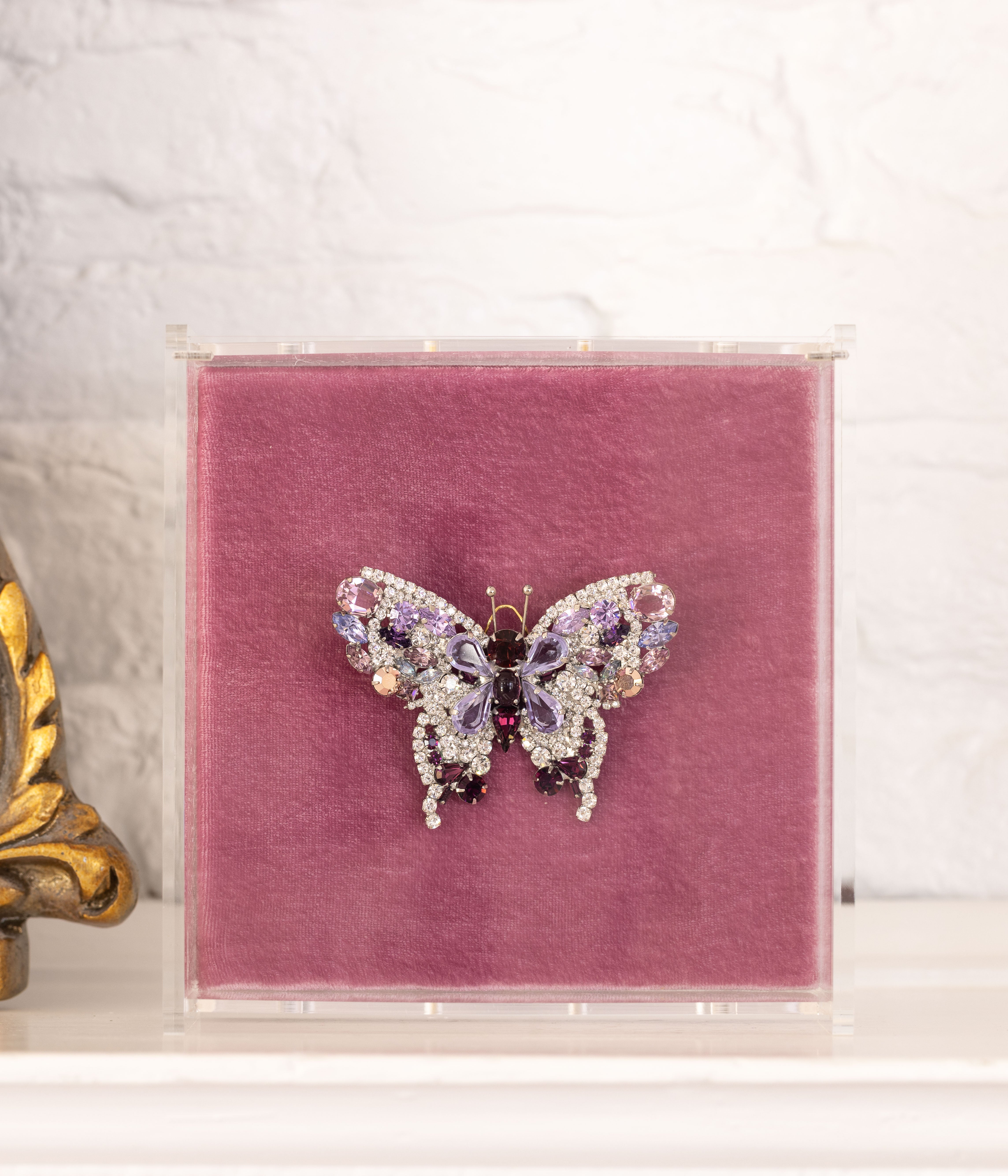 Medium Butterfly in Amethyst / Violet / Crystal