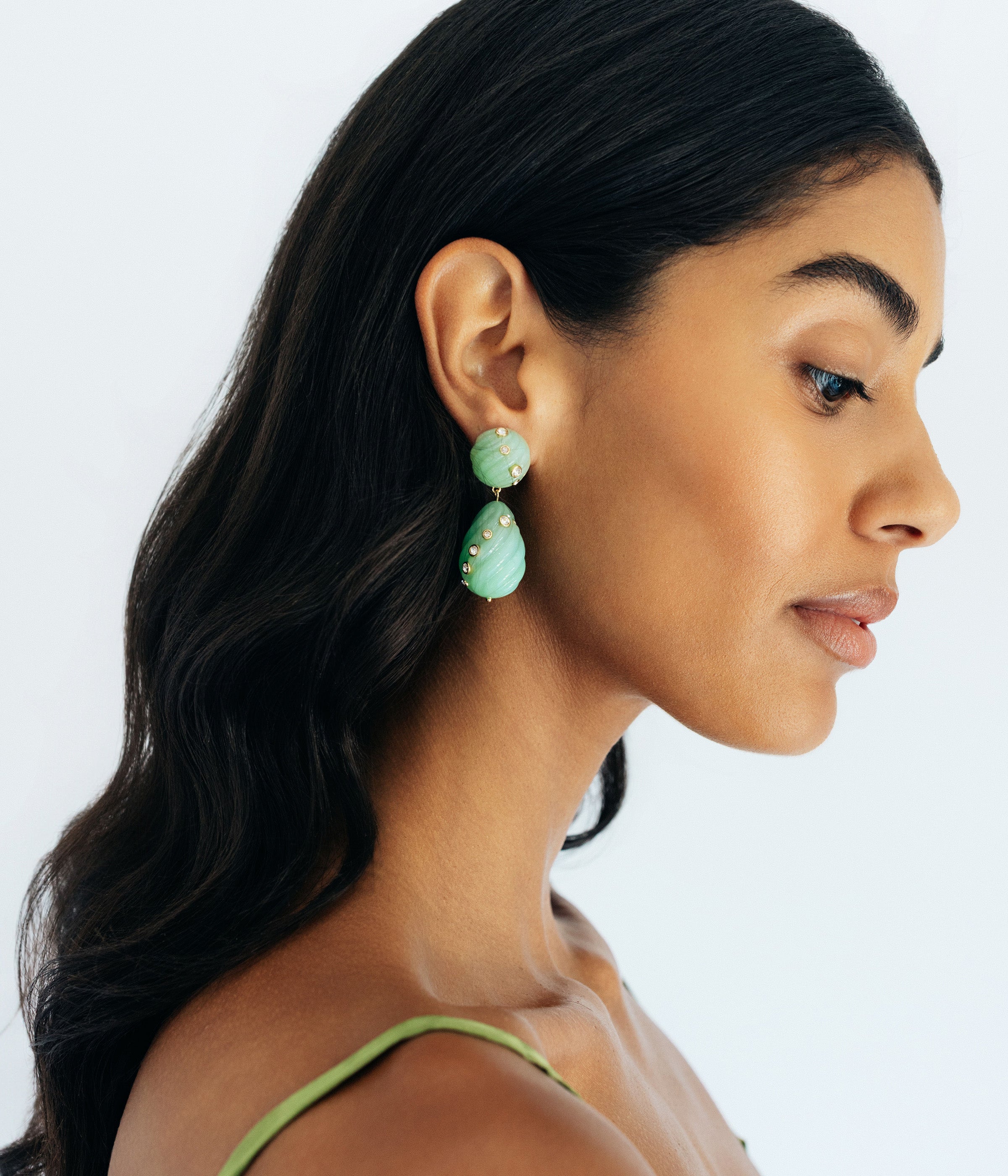 Raeni Drop Earrings in Mint