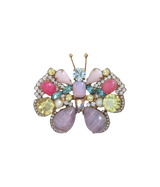 Small Butterfly in Rose Opal / Aqua / Jonquil