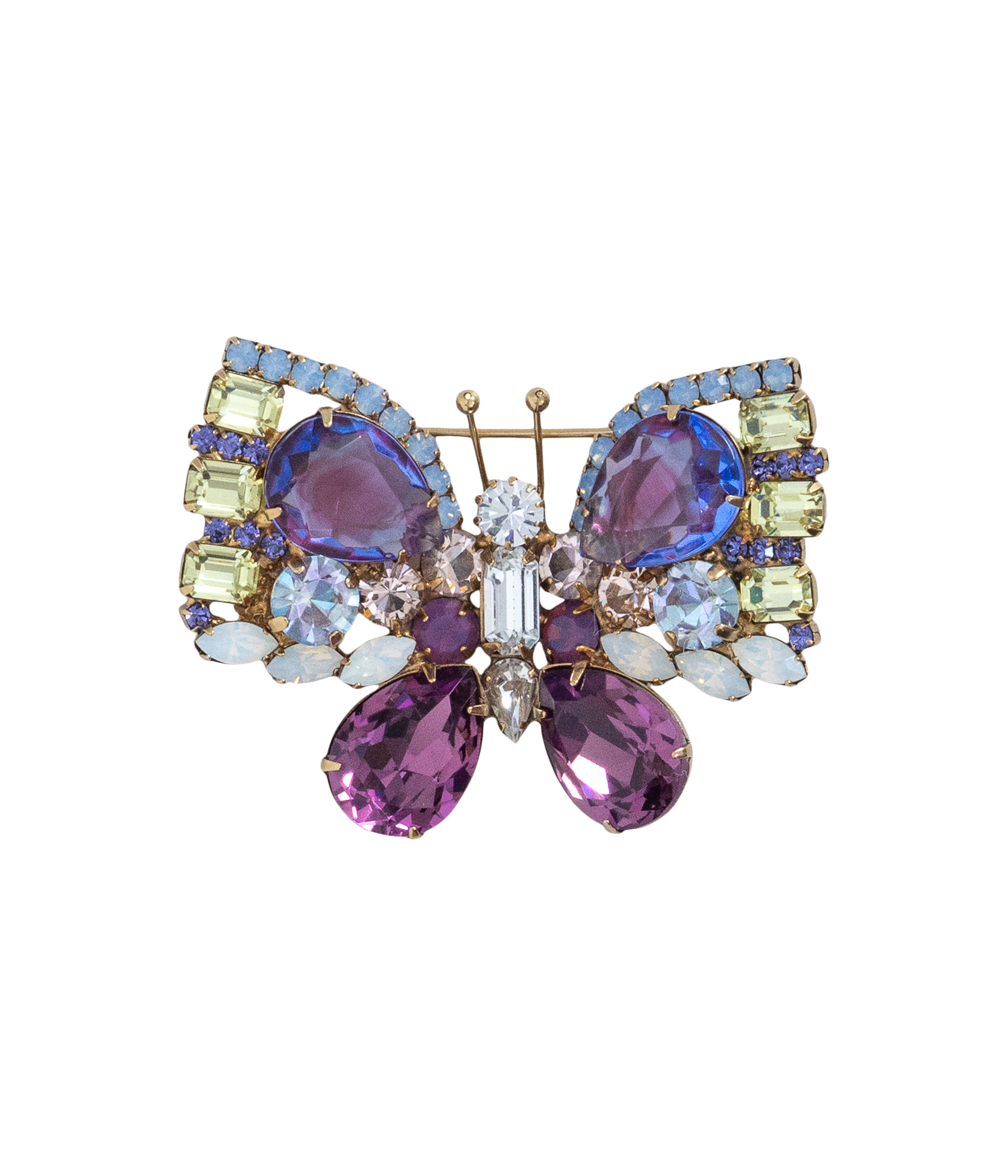 Small Butterfly in Amethyst / Jonquil / White Opal