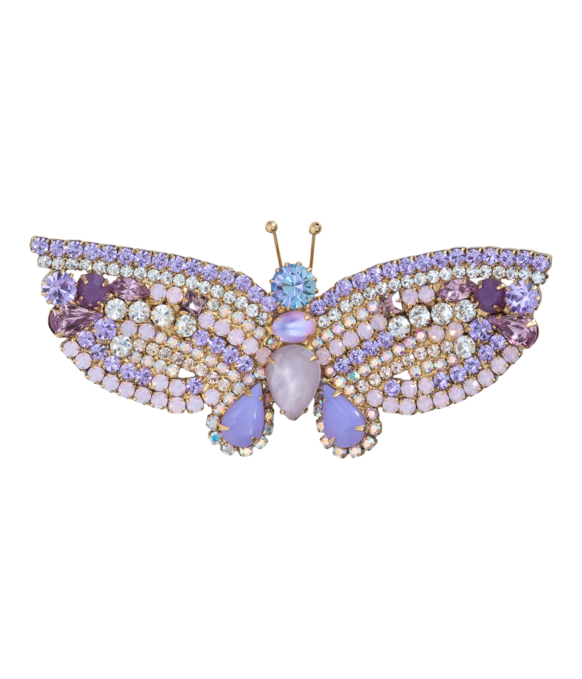 Medium Butterfly in Violet / Crystal / White Opal