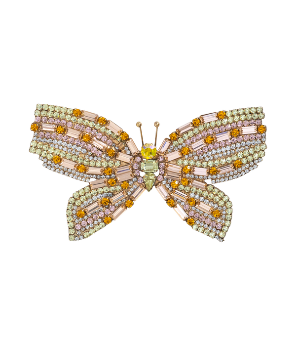 Medium Butterfly in Light Peach / Topaz / Crystal