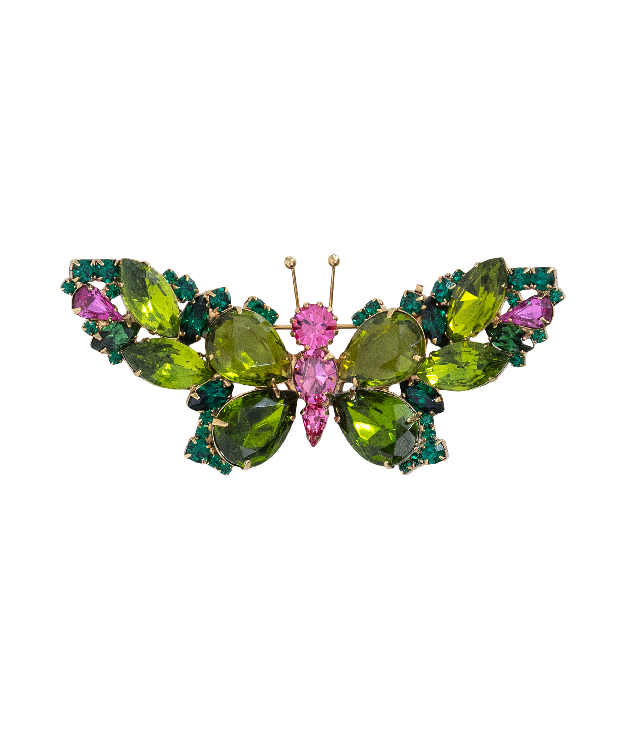 Medium Butterfly in Olivine / Rose / Emerald