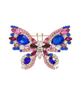 Medium Butterfly in Sapphire / Crystal / Rose