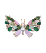 Large Butterfly in Rose Opal / Emerald / Crystal
