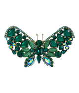 X-Large Butterfly in Jet AB / Emerald