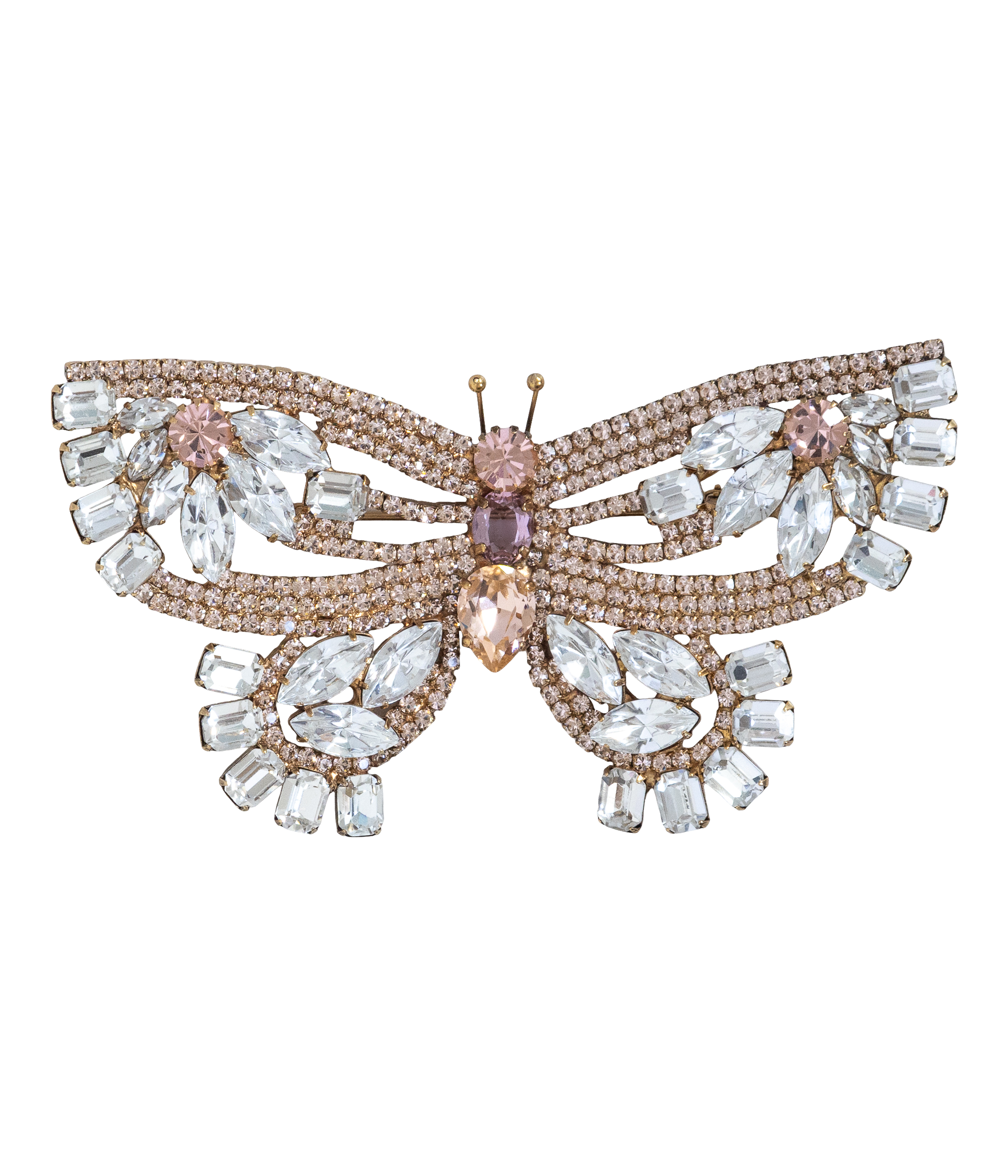 X-Large Butterfly in Crystal / Light Peach