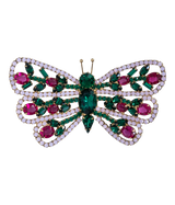 X-Large Butterfly in White Opal / Emerald / Ruby