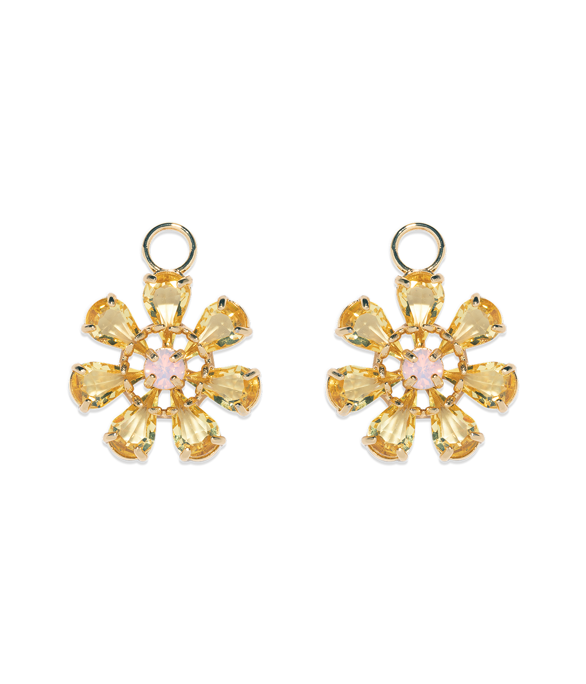 Loren Hope Gold Floral Hair Accessory Emeline Flower Studs in Rose Quartz main image 4