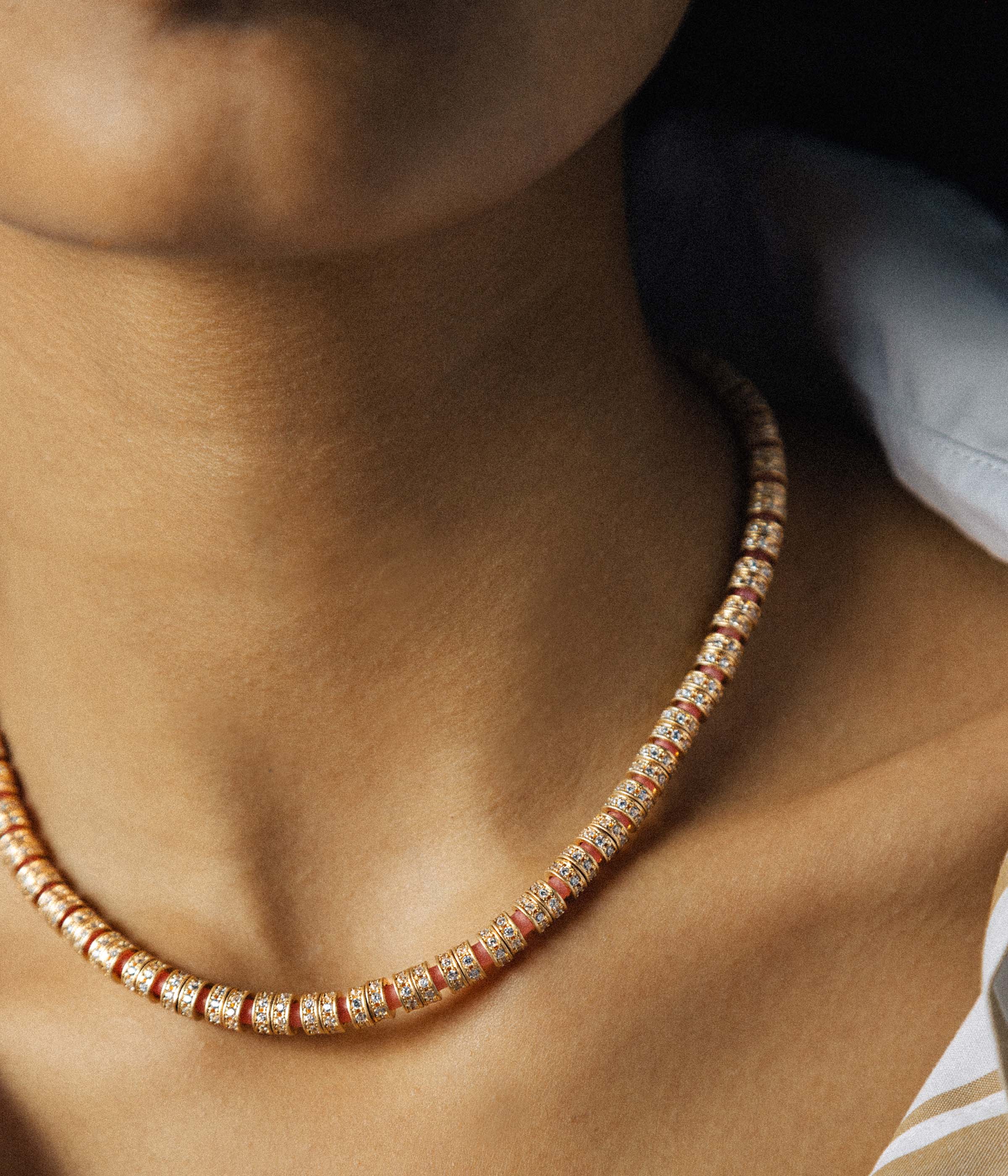 Manon Slider Necklace in Coral - Loren Hope