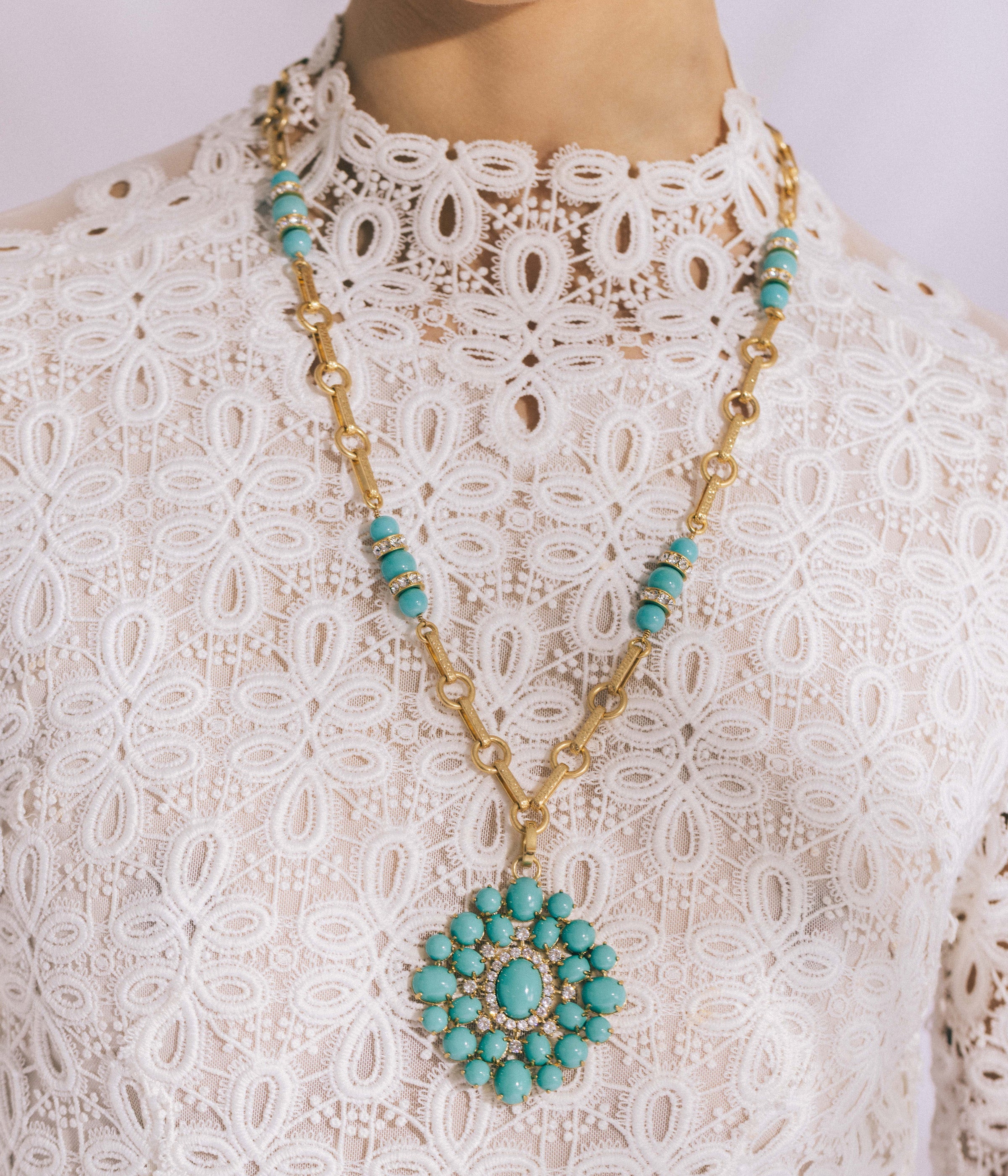 Marcella Necklace in Turquoise - Loren Hope