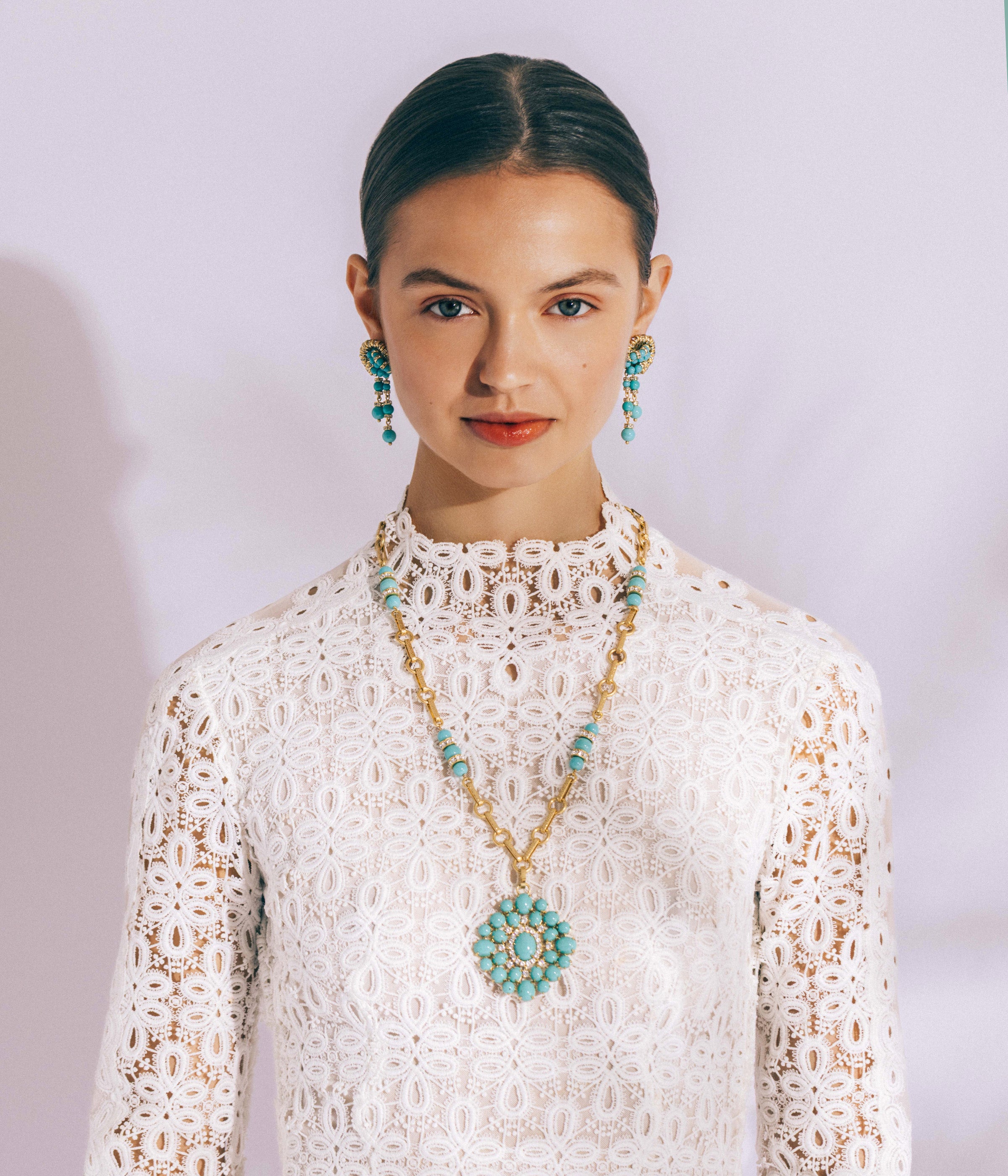 Marcella Earrings in Turquoise - Loren Hope