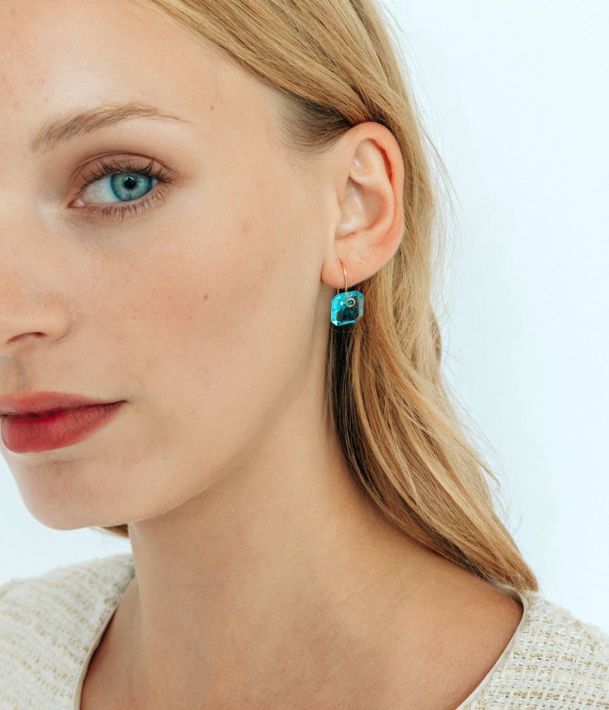 Octavia Earrings in Aqua - Loren Hope