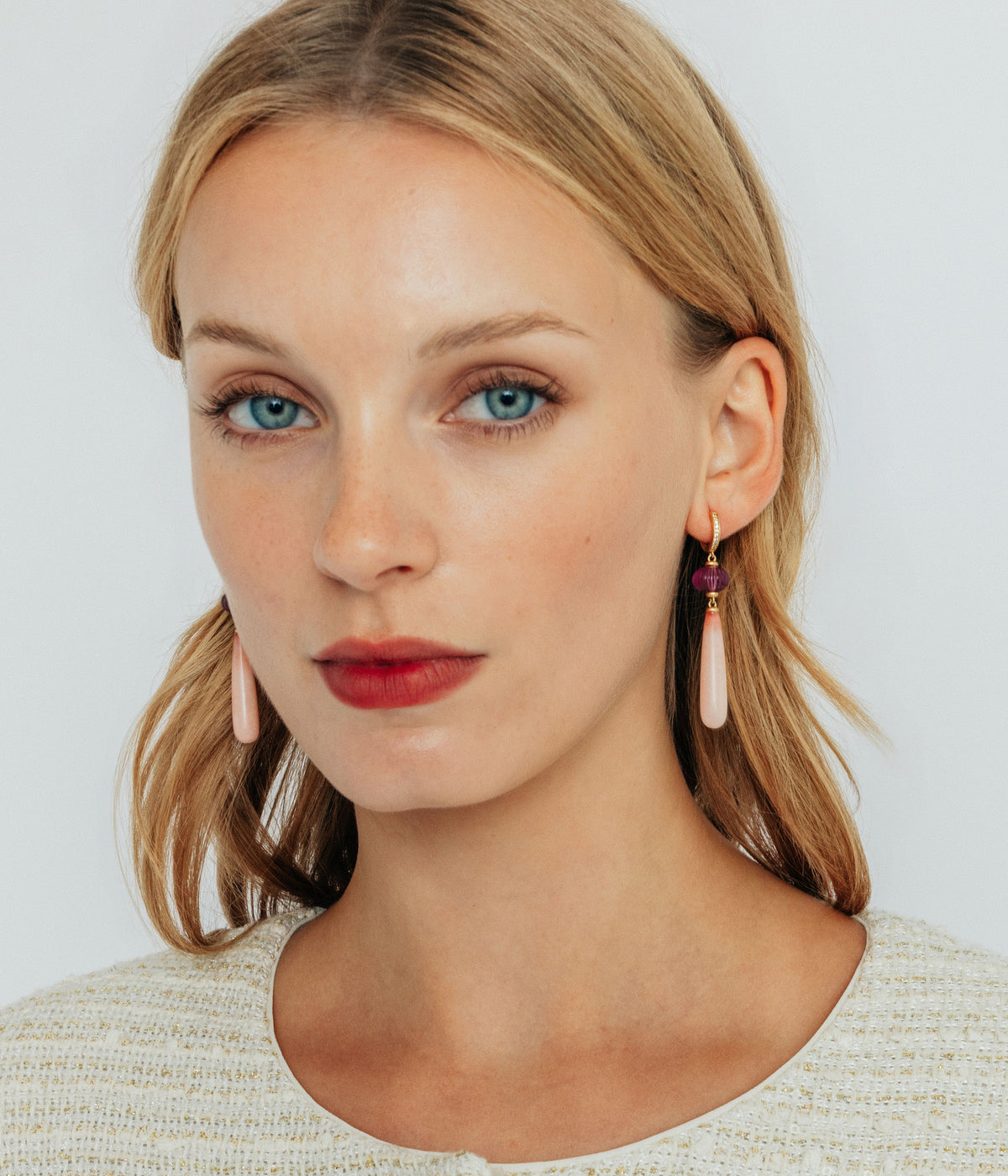 Rafferty Drop Earrings in Pink - Loren Hope