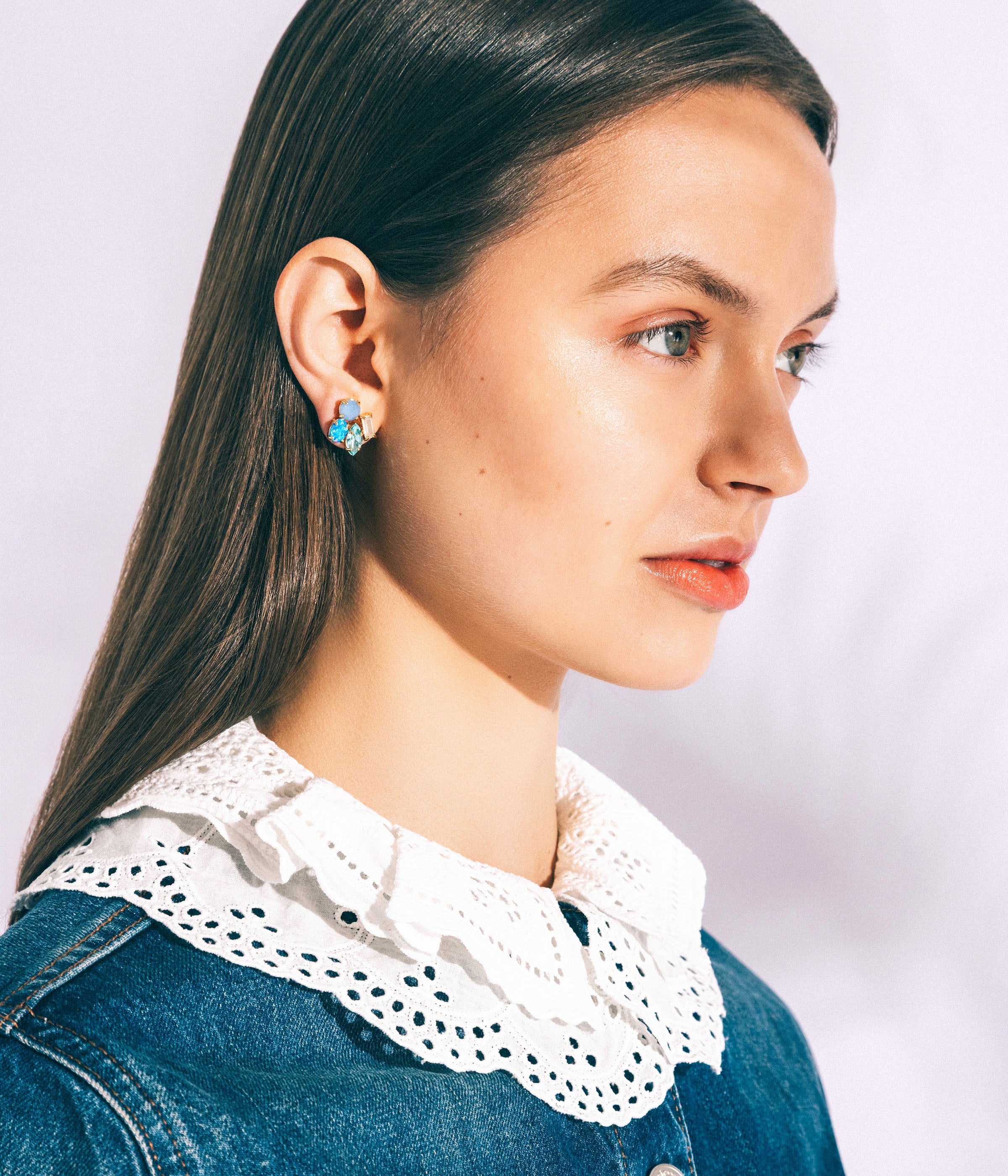 Ridley Stud Earrings in Blue
