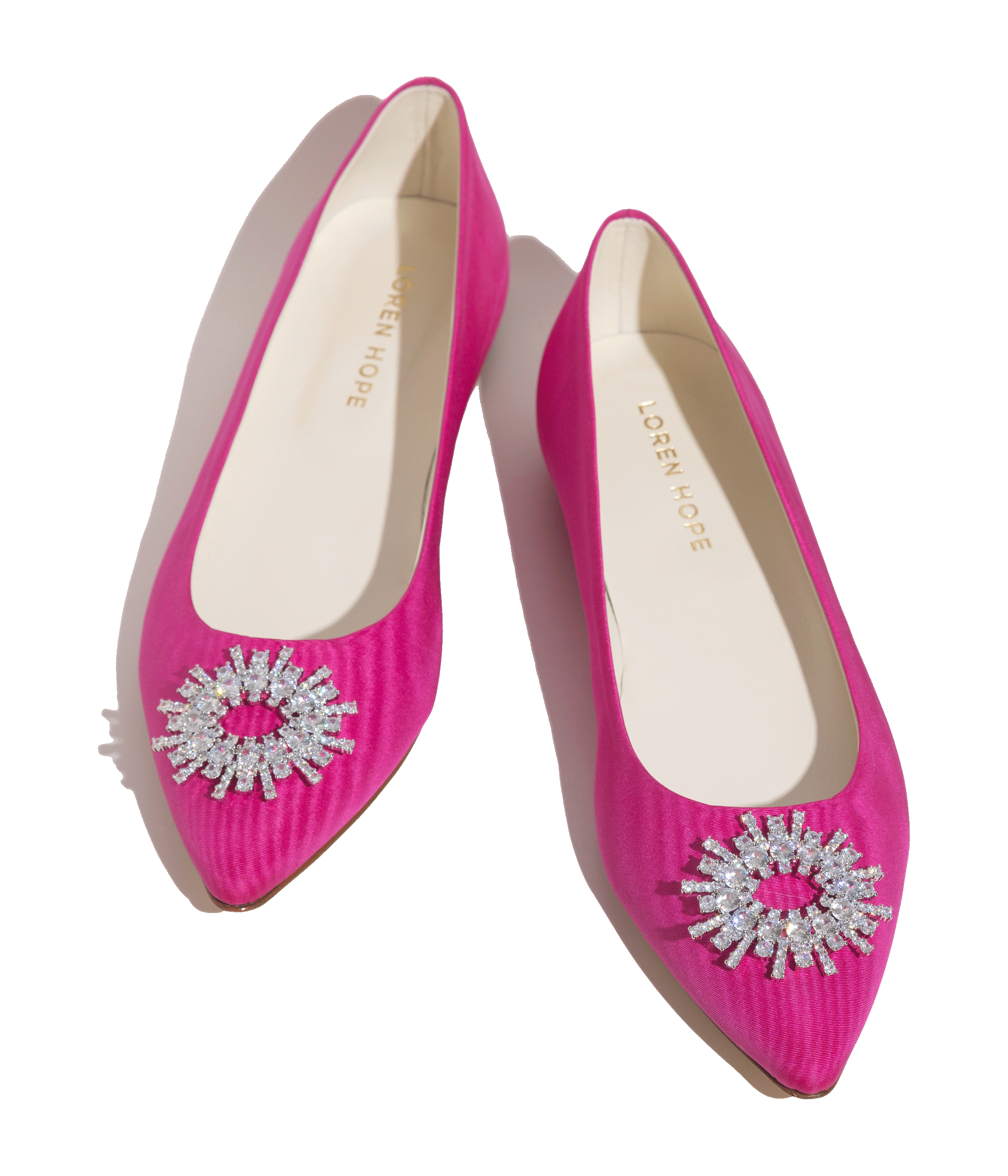 Stevie Ballerina Flats in Pink Silk Moire
