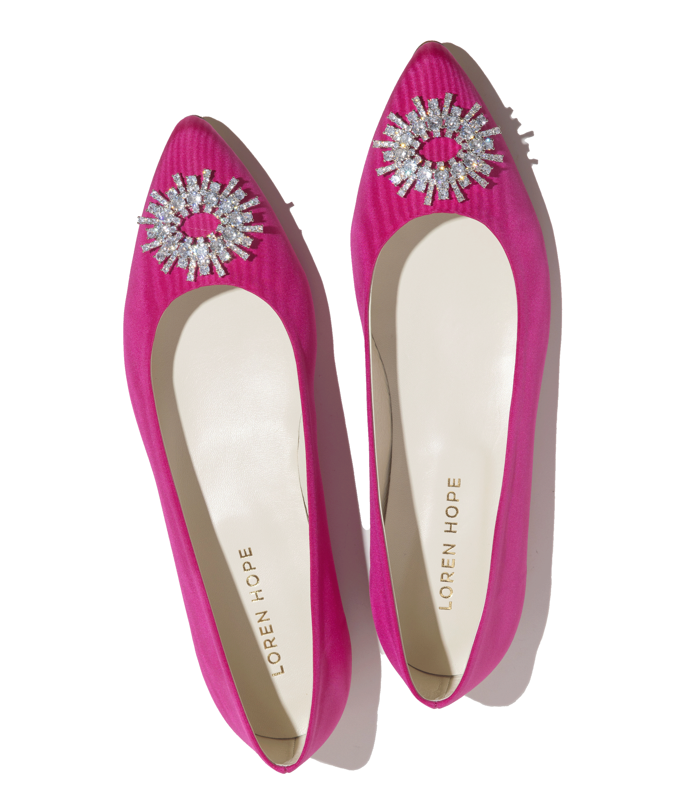 Stevie Ballerina Flats in Pink Silk Moire