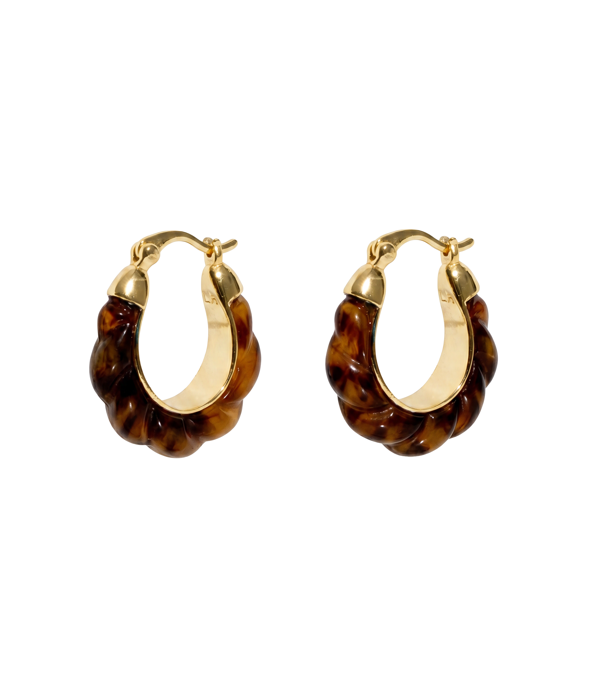 アクセサリー BASENOTES 30mm hoop earrings Alani Hoop Earrings in Tortoise