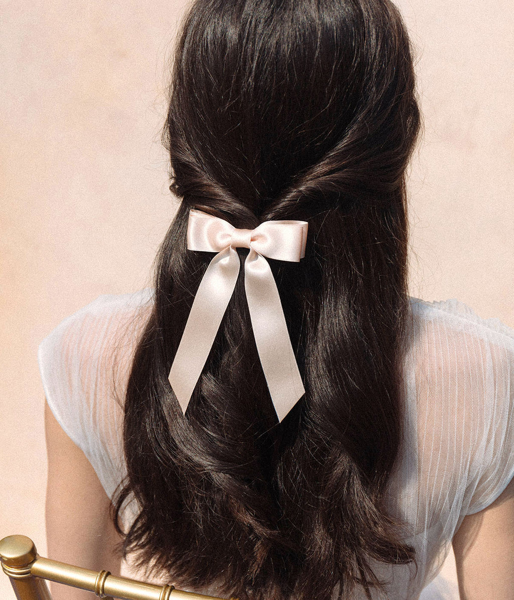 Loren Hope x Bardot Bow Gallery - Silk Hair Bow in Blush