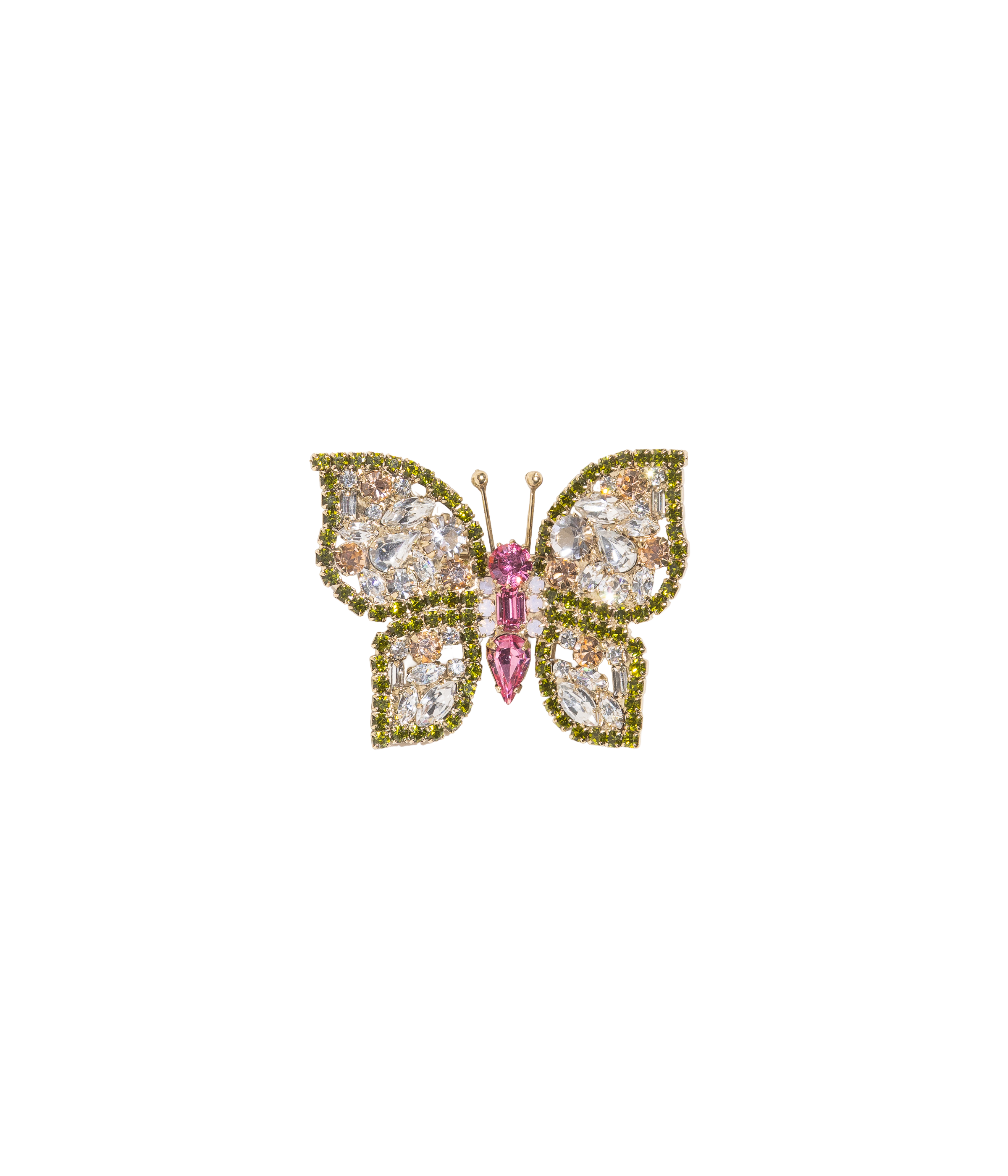 Small Butterfly in Olivine / Rose / Crystal