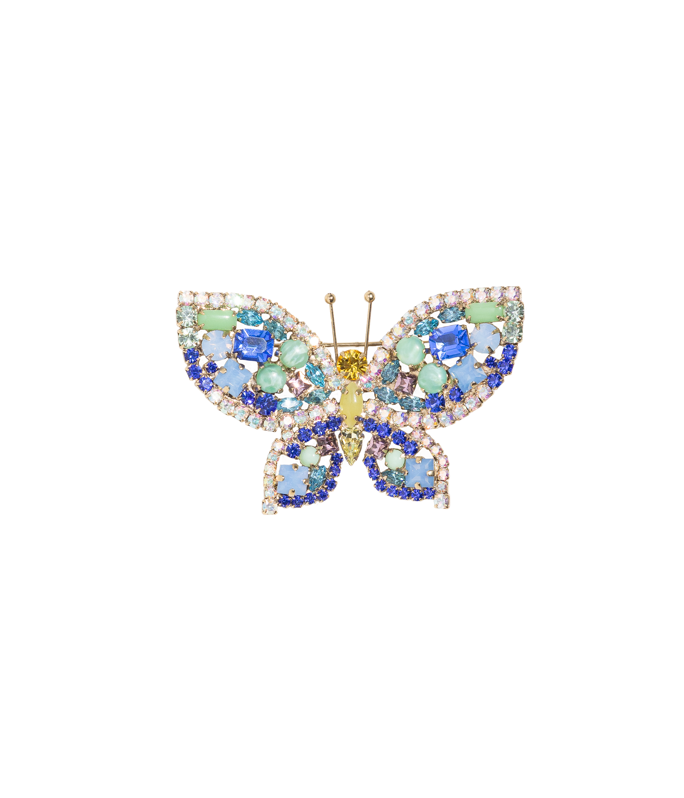 Small Butterfly in Sapphire / Crystal AB / Light Topaz