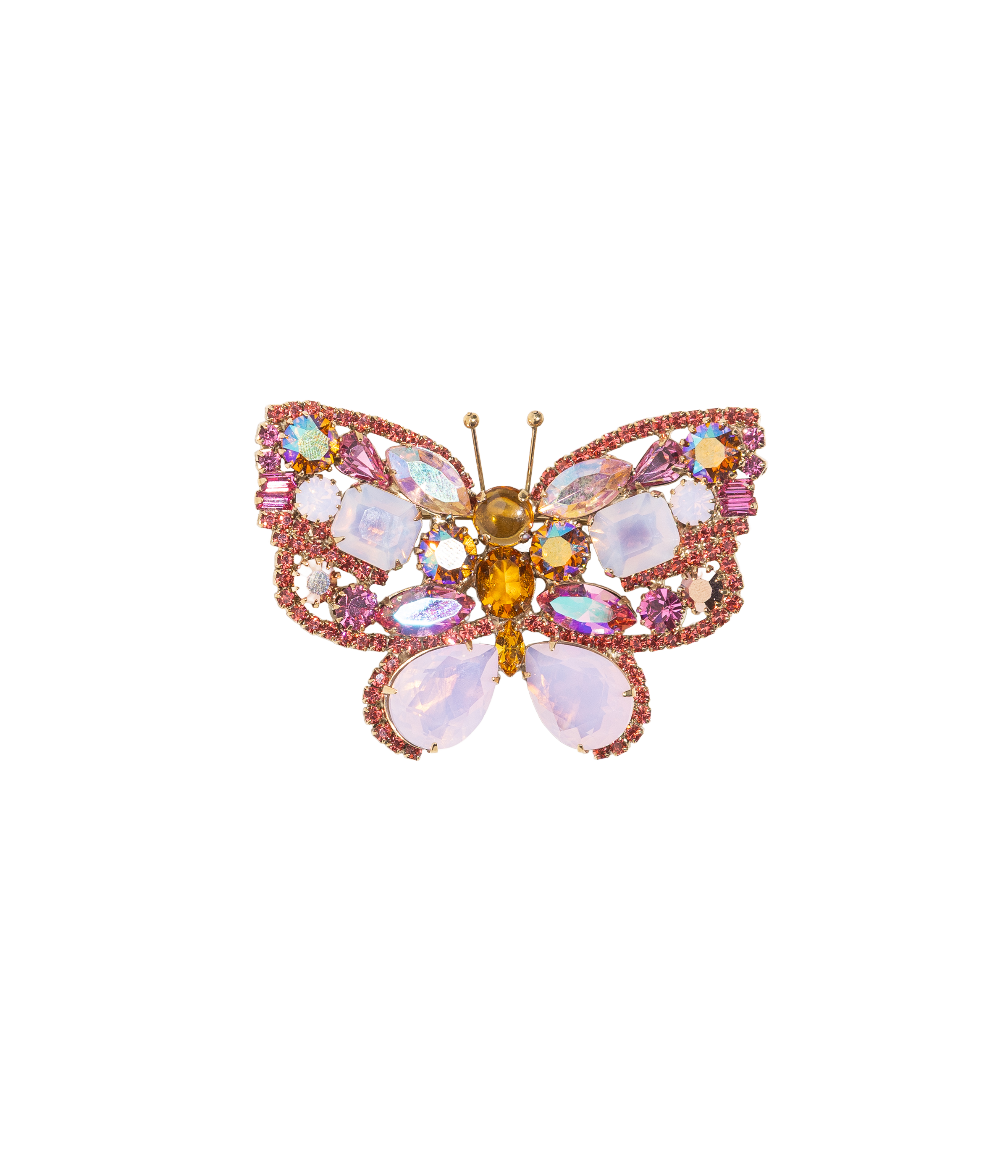 Small Butterfly in Rose Opal / Padparadscha / Topaz AB