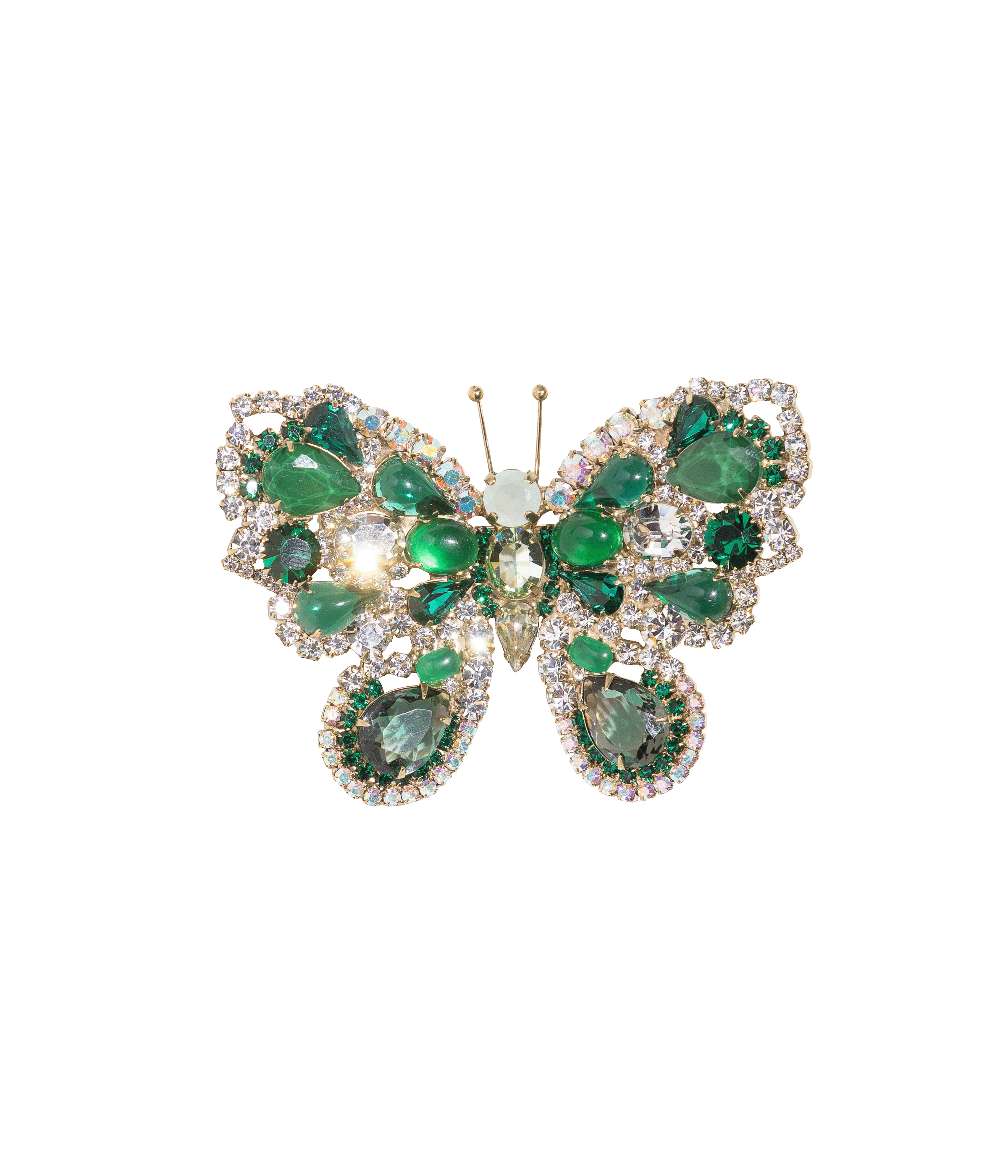 Medium Butterfly in Emerald / Crystal / Chrysolite