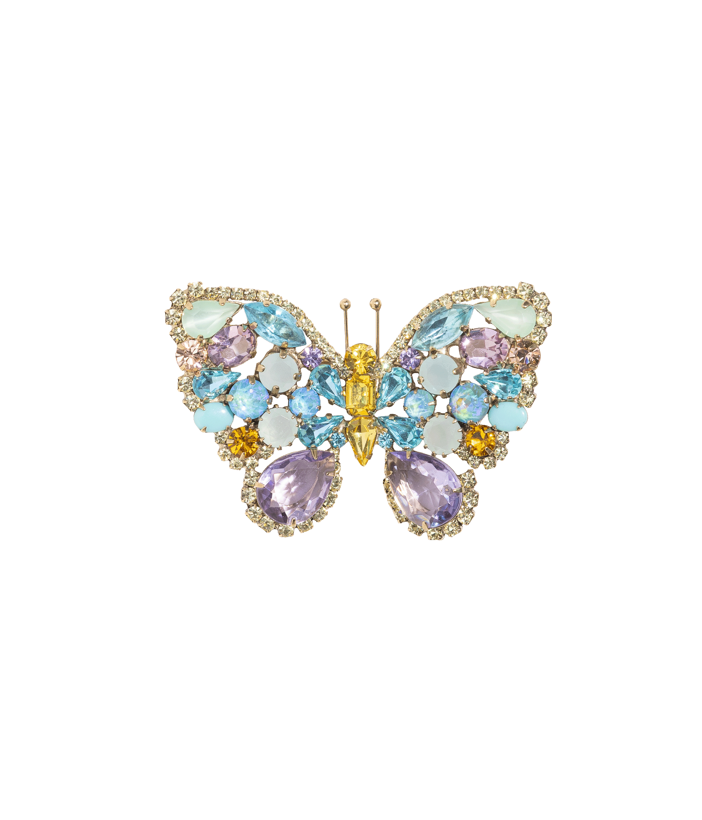 Medium Butterfly in Aqua / Light Topaz / Light Amethyst
