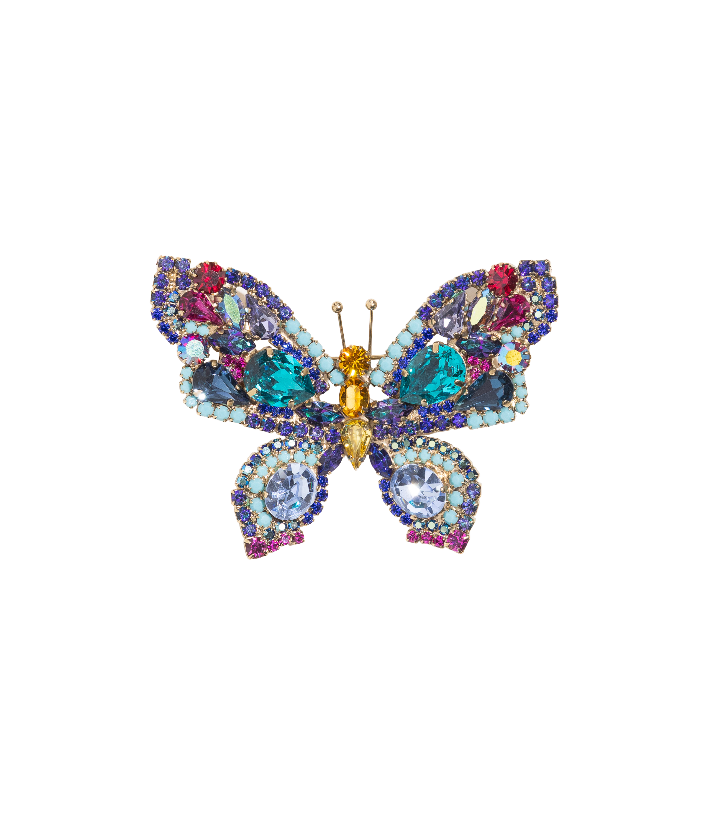 Large Butterfly in Zircon / Fuchsia / Topaz