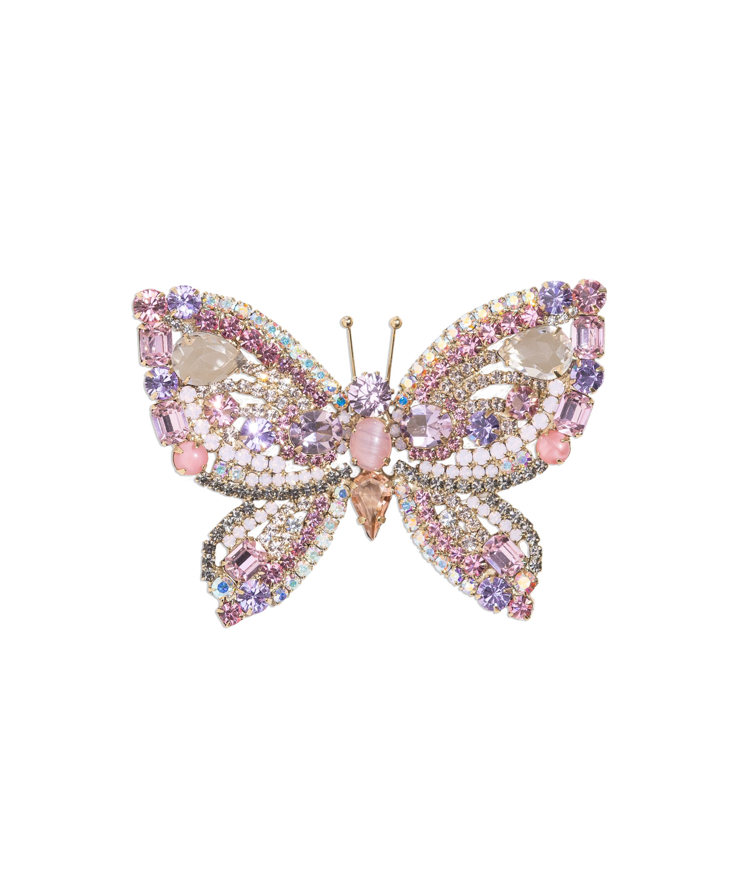 Large Butterfly in Light Rose / Violet / Crystal AB