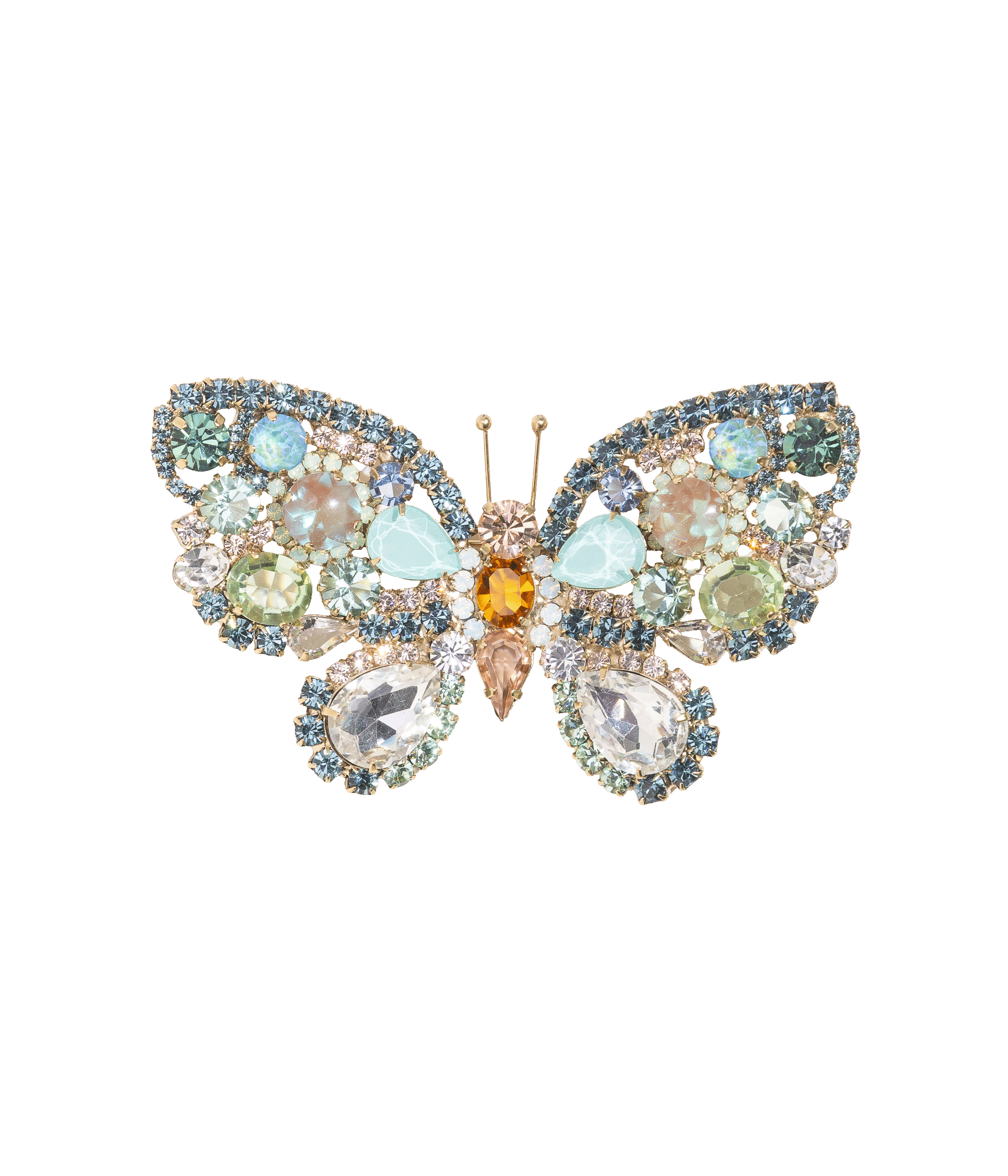 X-Large Butterfly in Smoked Sapphire / Chrysolite / Topaz