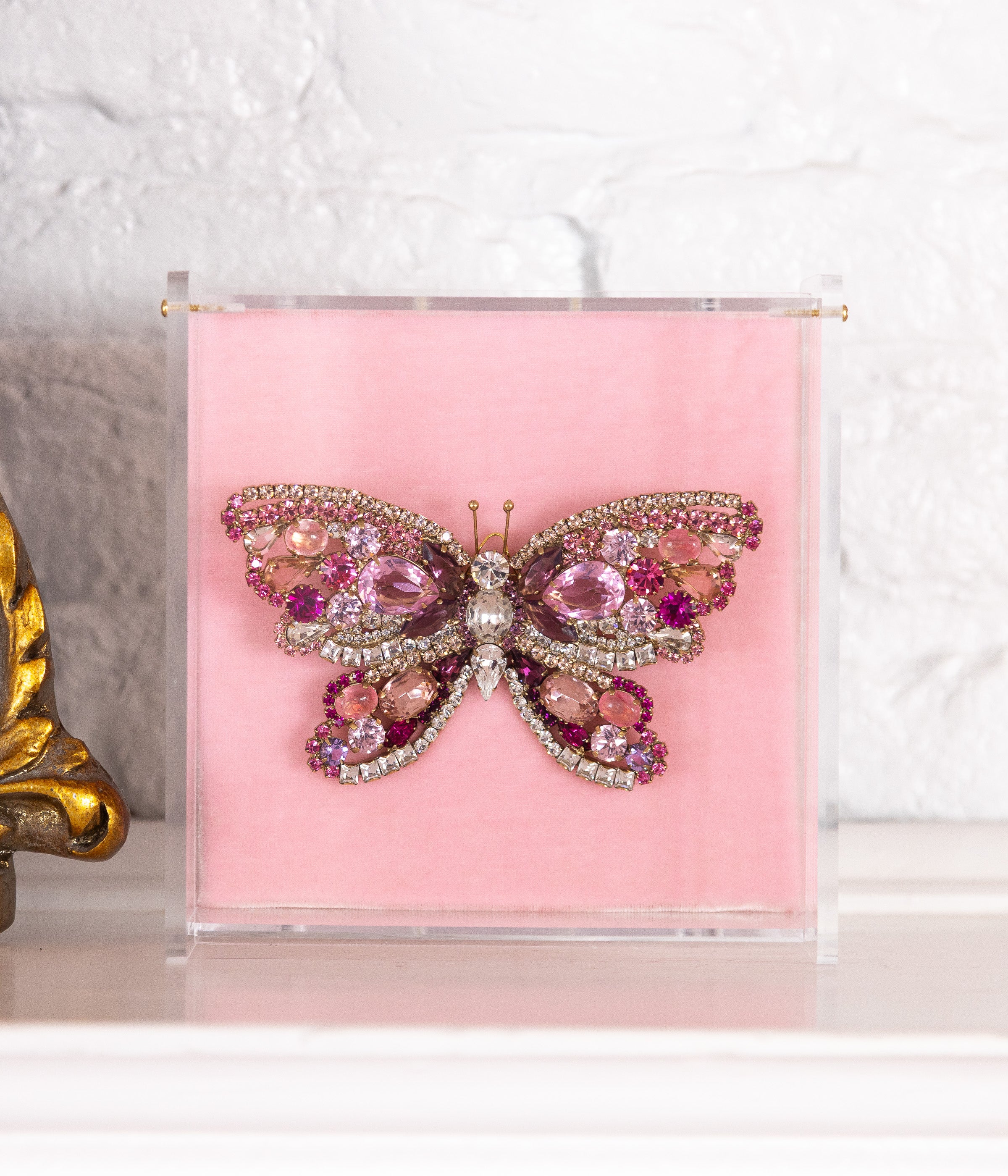 X-Large Butterfly in Rose / Light Rose / Crystal