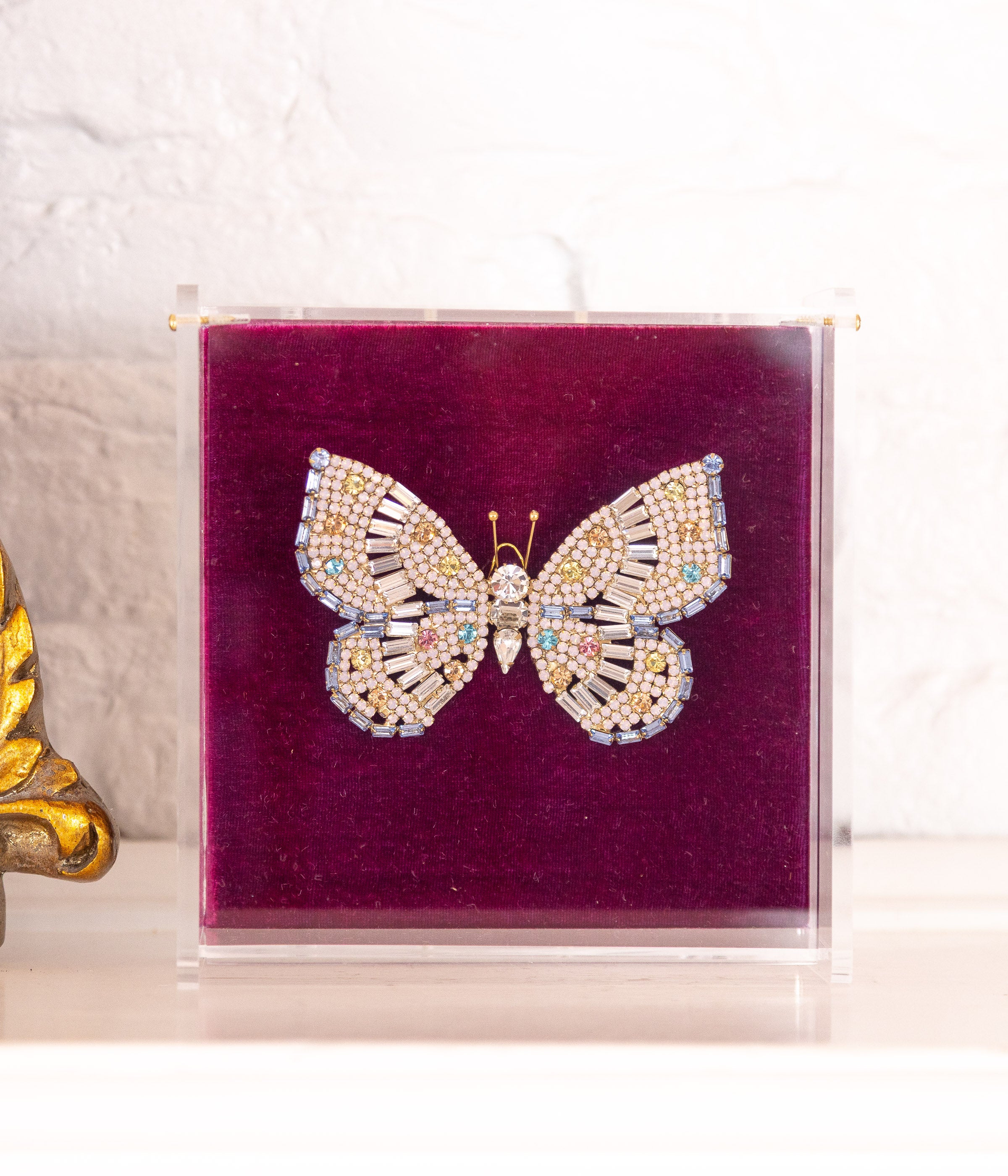 Large Butterfly in Crystal / Light Sapphire / Aqua