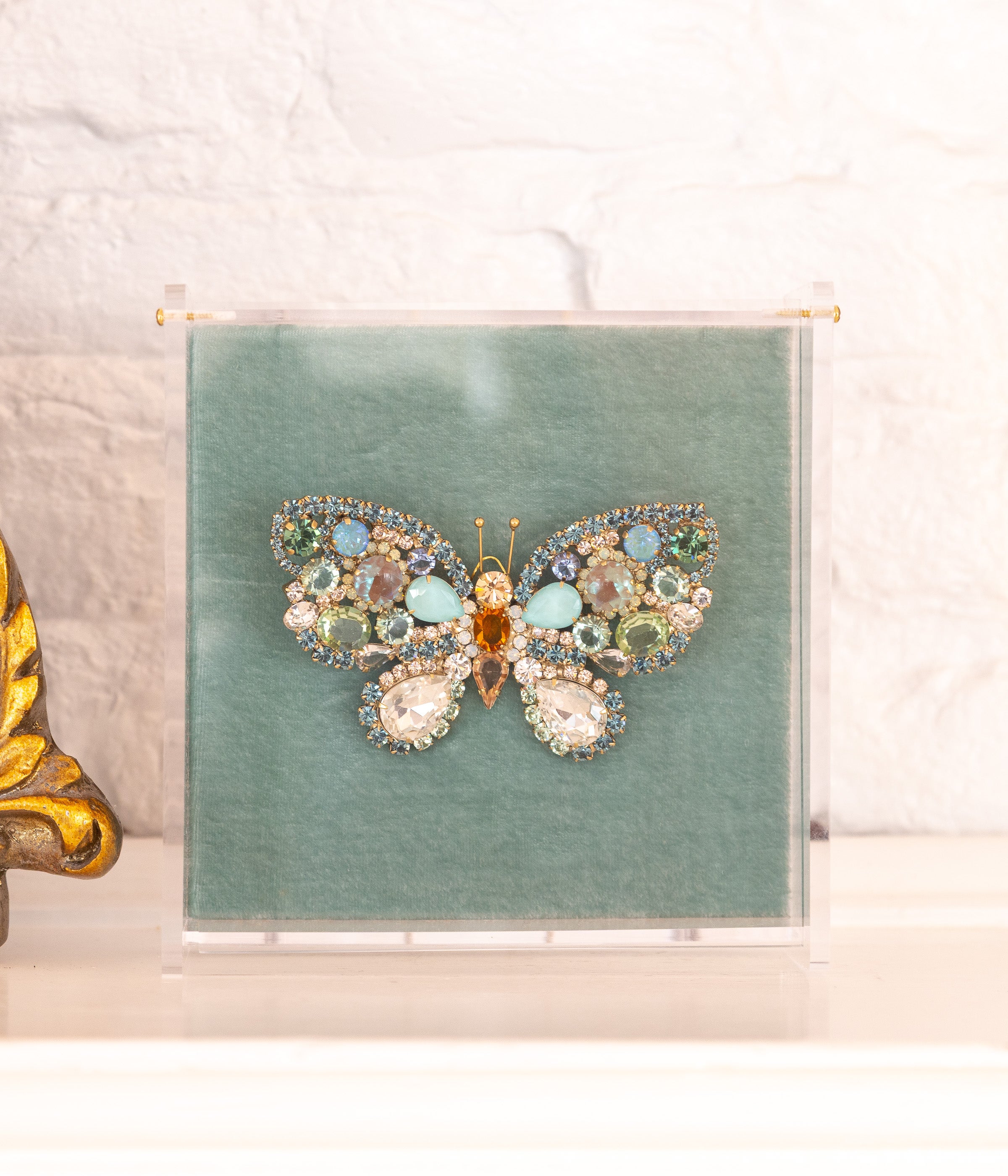 X-Large Butterfly in Smoked Sapphire / Chrysolite / Topaz