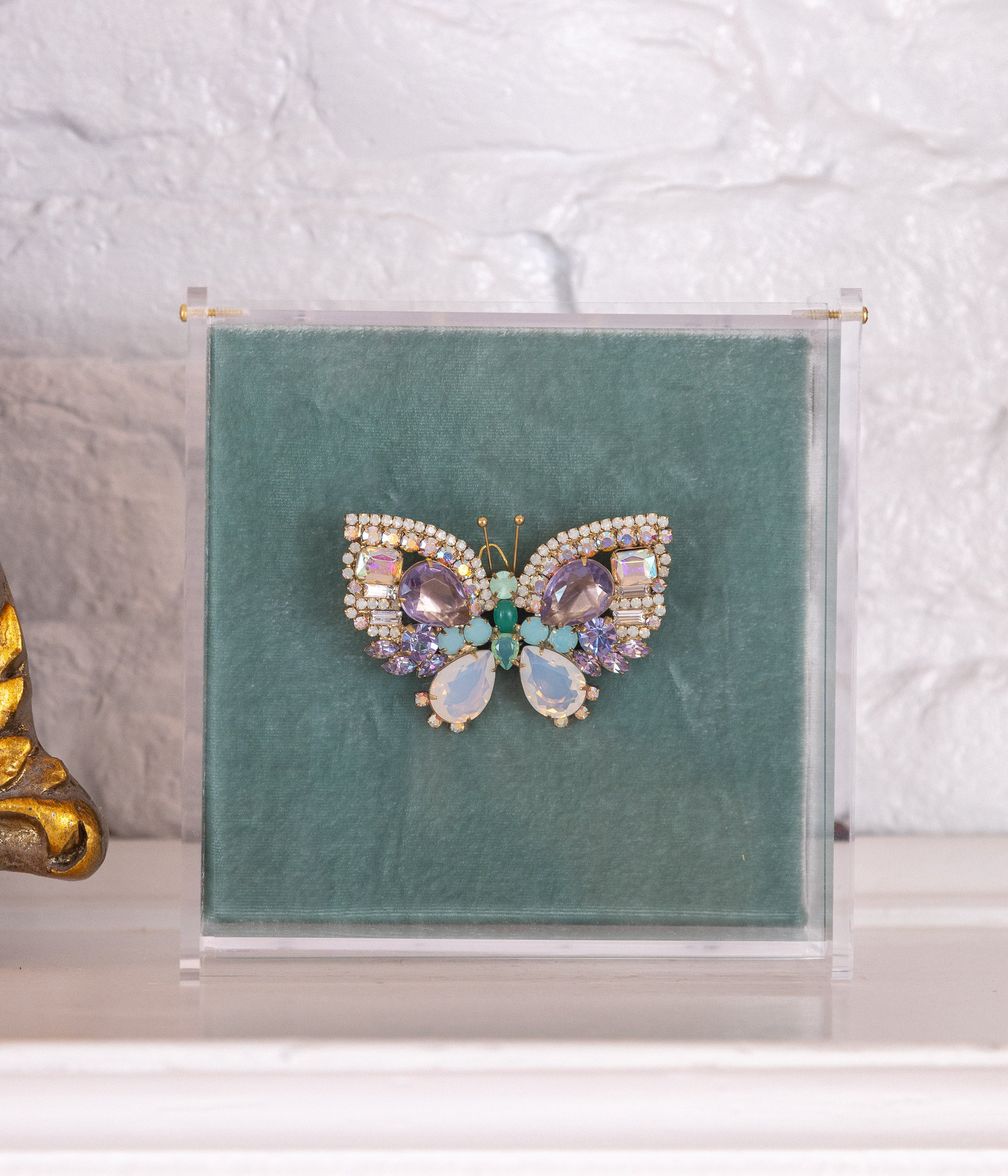 Medium Butterfly in Crystal AB / Violet / White Opal