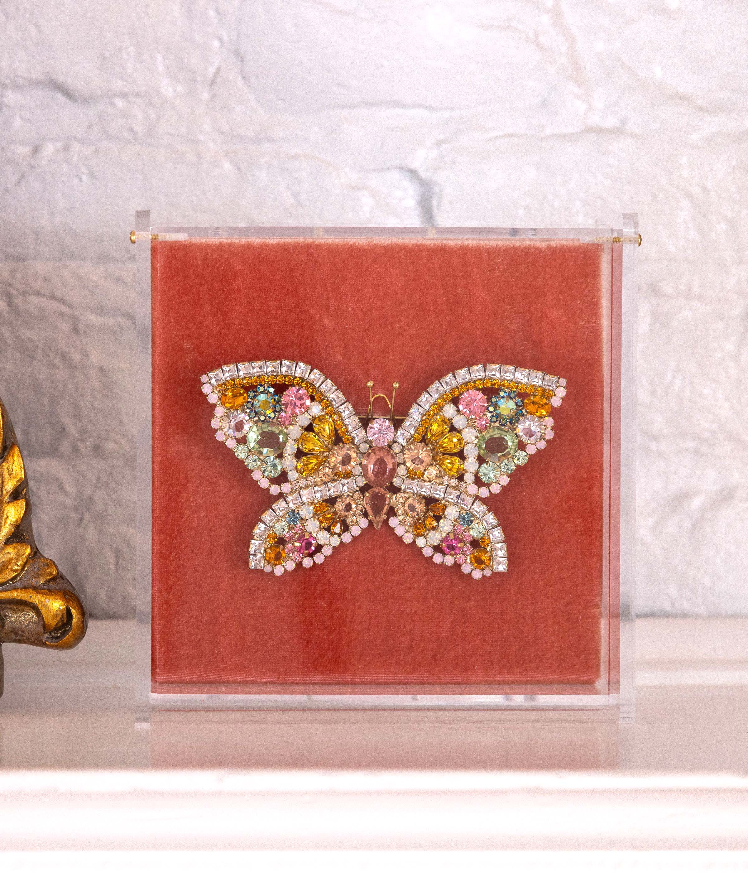 X-Large Butterfly in Topaz / Chrysolite / Rose