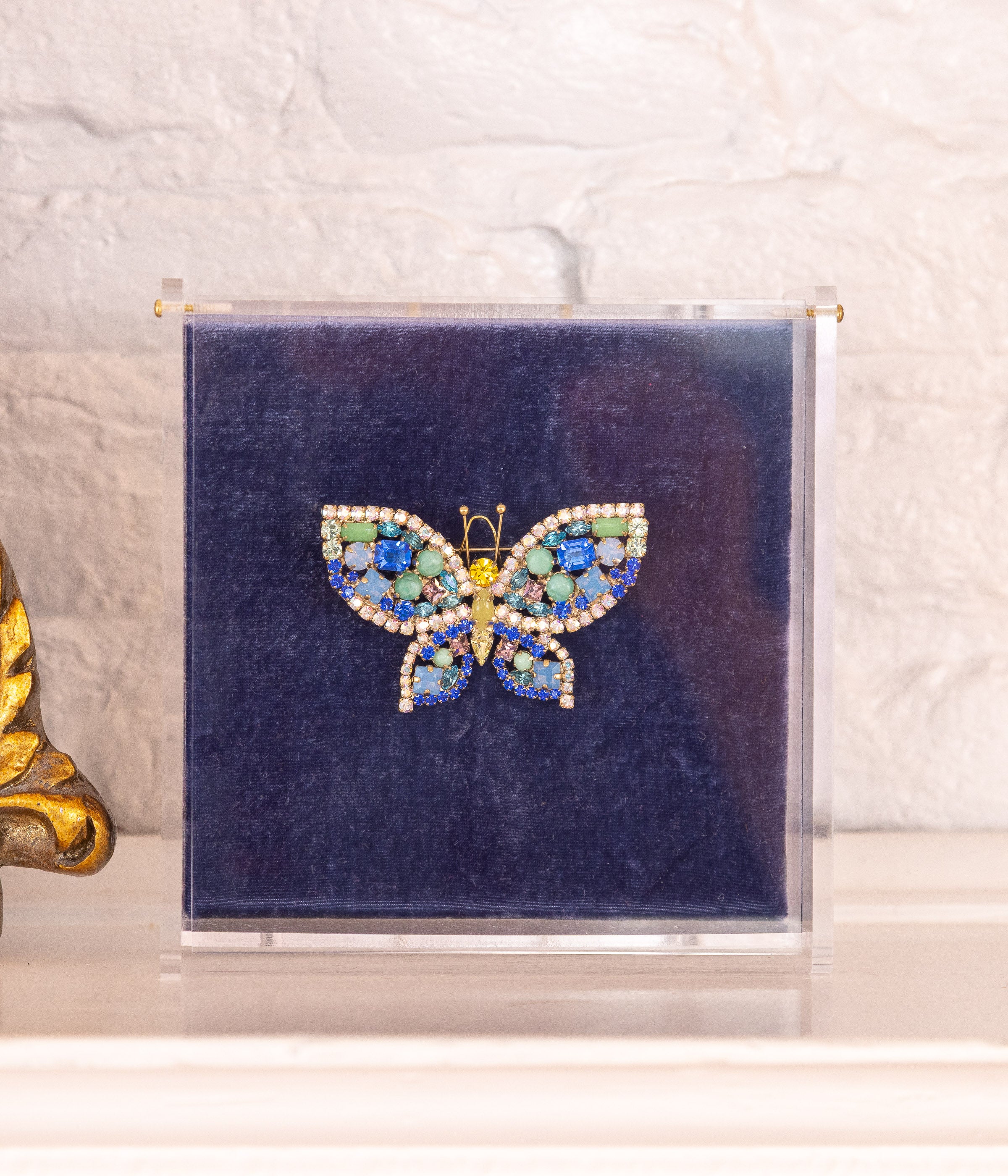 Small Butterfly in Sapphire / Crystal AB / Light Topaz