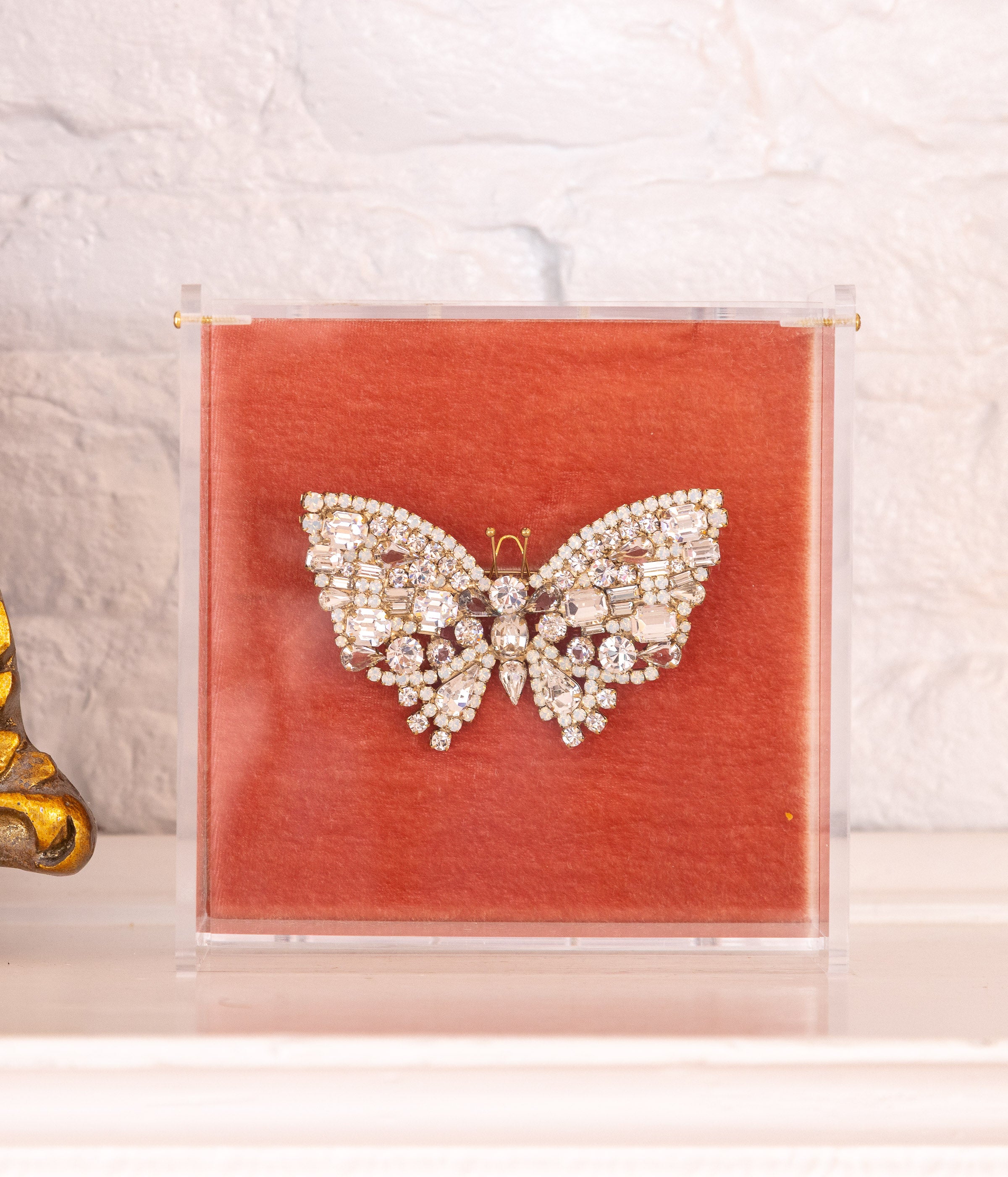 Large Butterfly in Crystal / White Opal