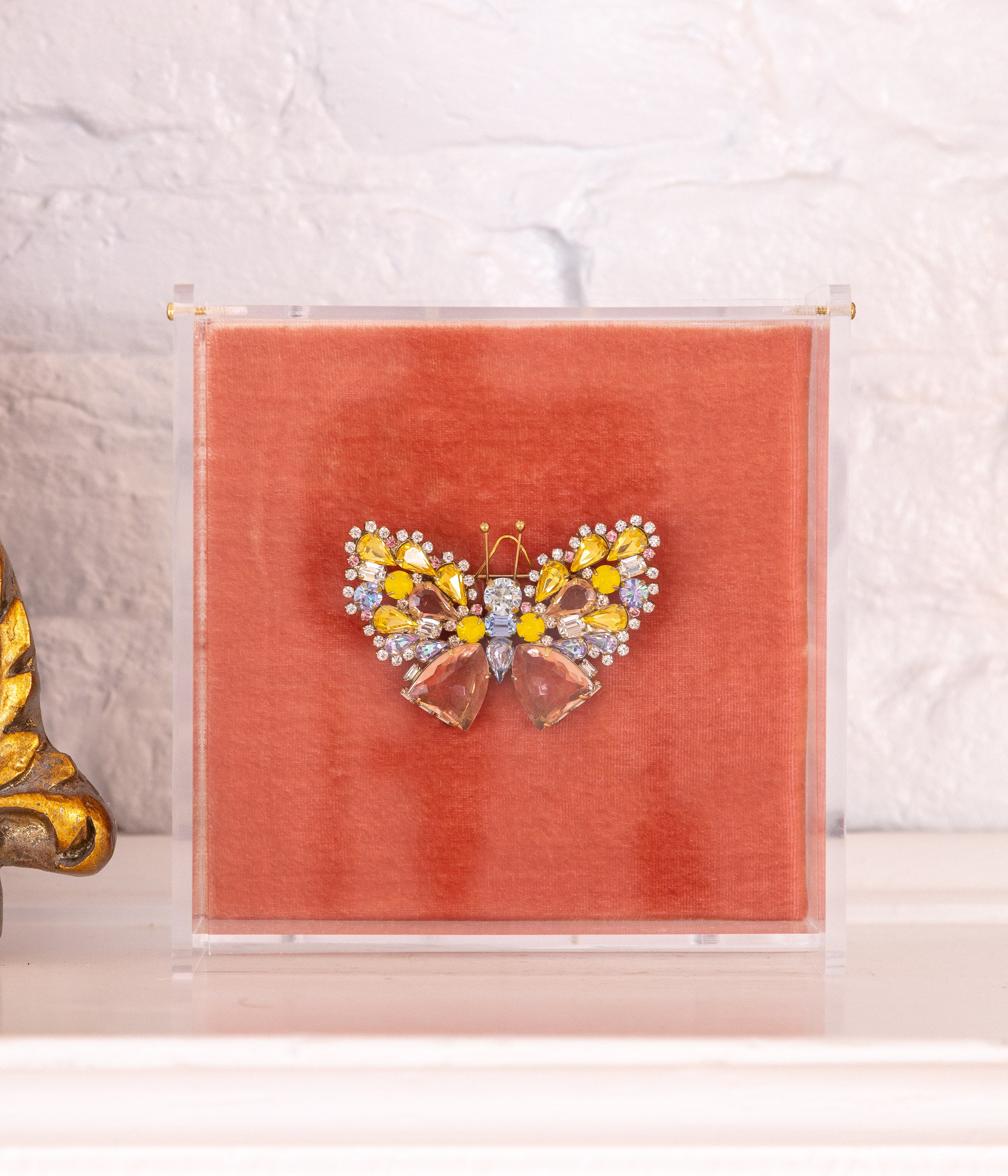 Small Butterfly in Light Topaz / Rosaline / Yellow Opal