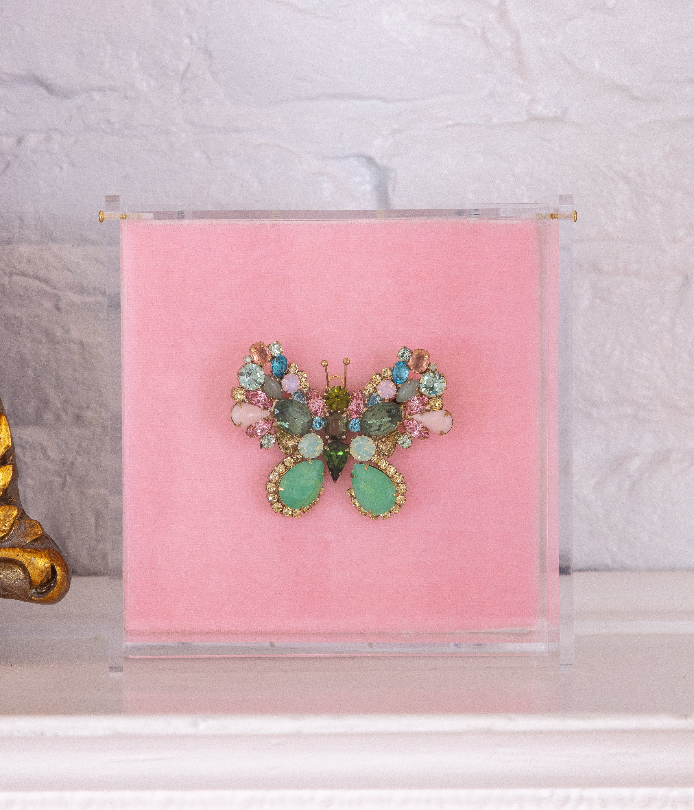 Medium Butterfly in Rose Opal / Chrysolite Opal / Olivine